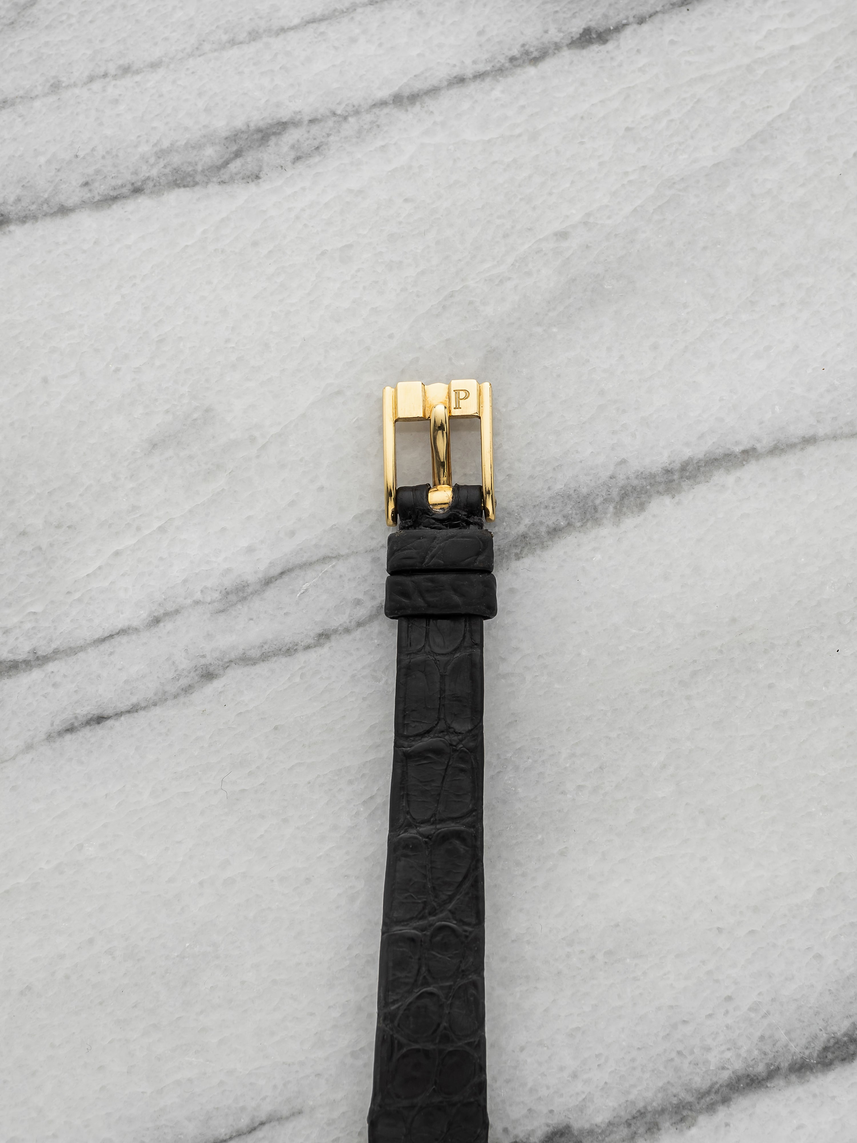 Vintage 1980s Piaget Polo 8243 Ladies 18K Yellow Gold Champagne Dial Quartz 20mm