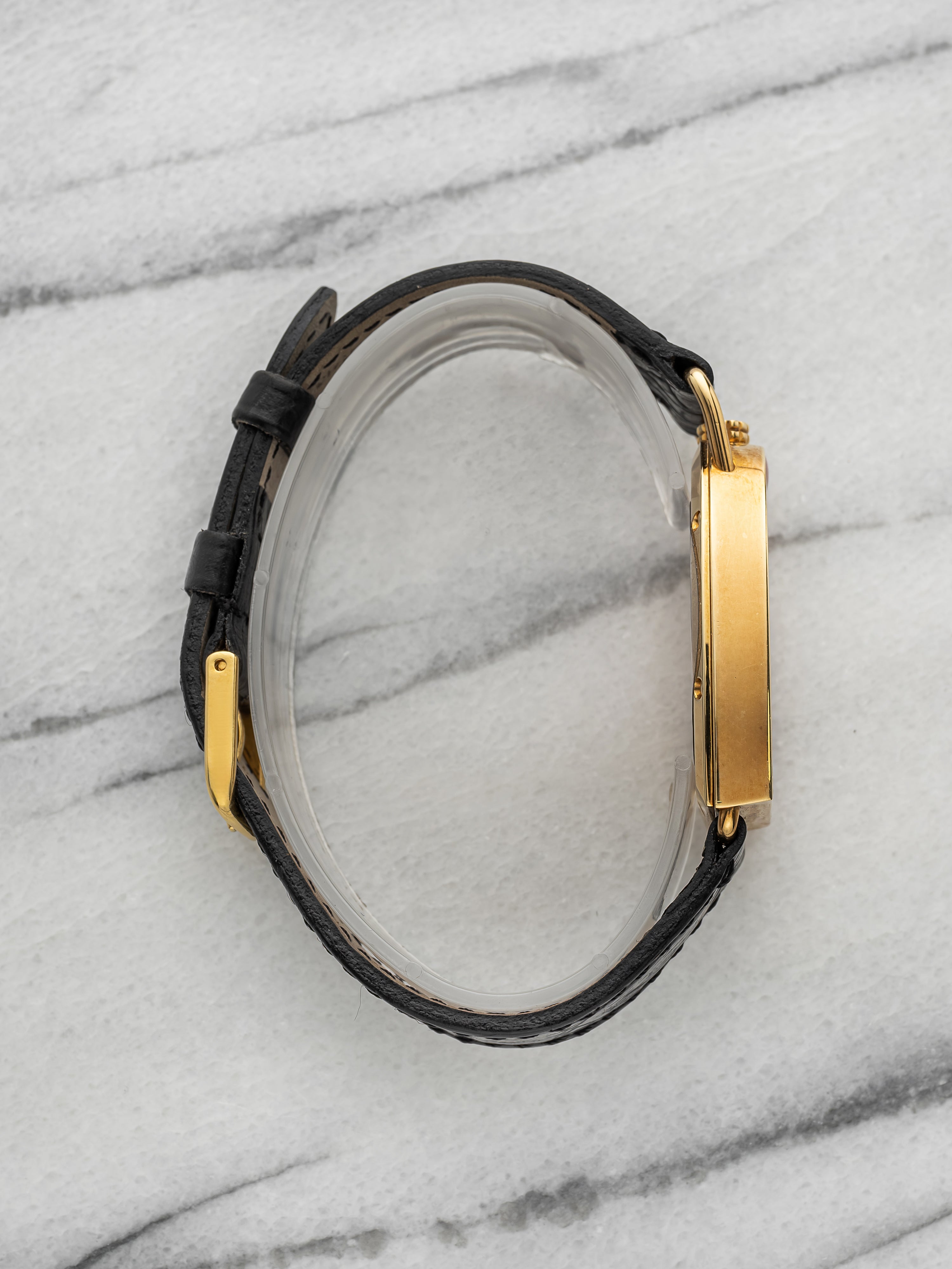 Vintage 1998 Ettore Bugatti Grille 18K Yellow Gold White Dial Auto 26mm