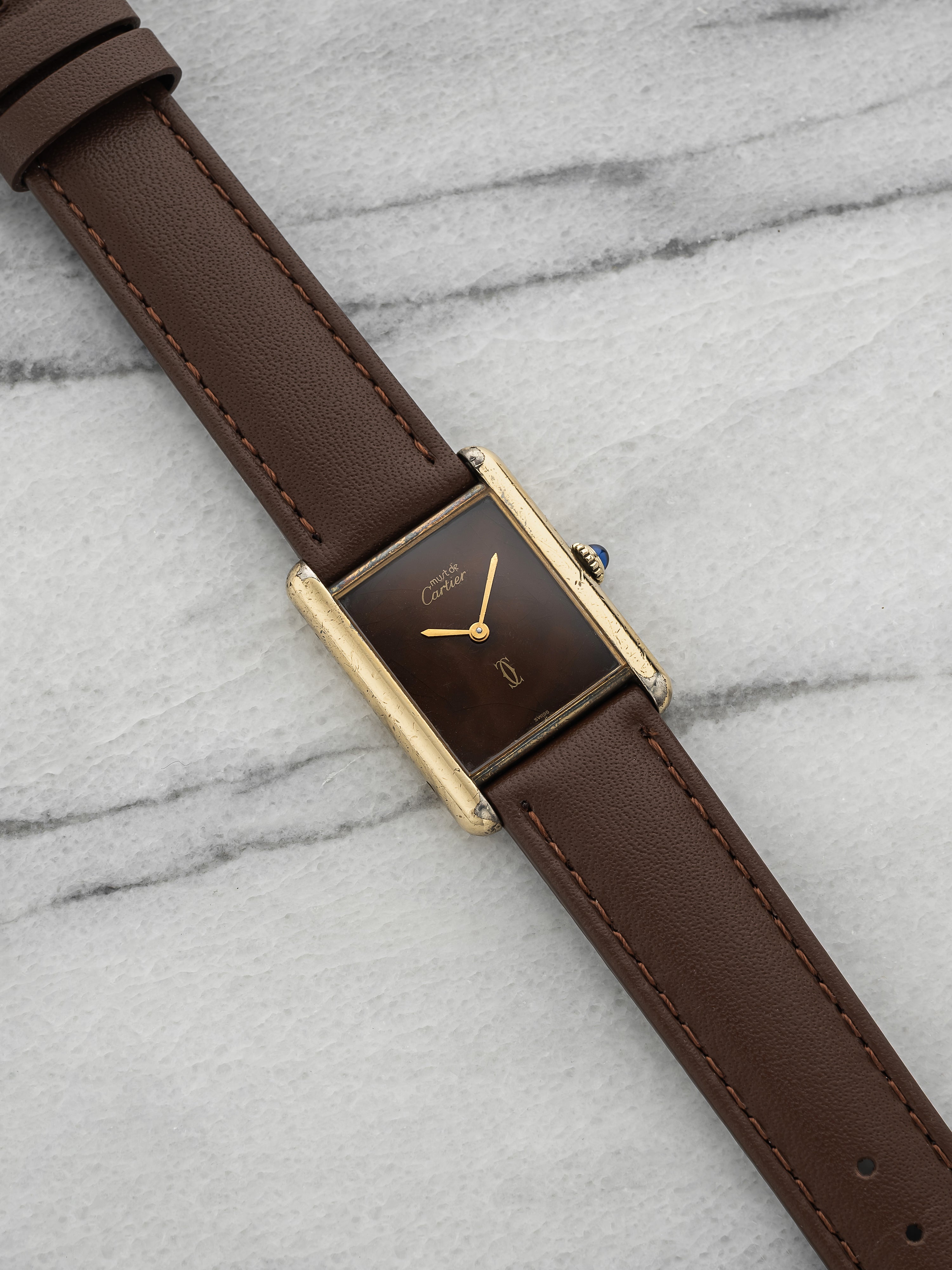 Cartier Must Tank - Vermeil Brown Tortoise Dial