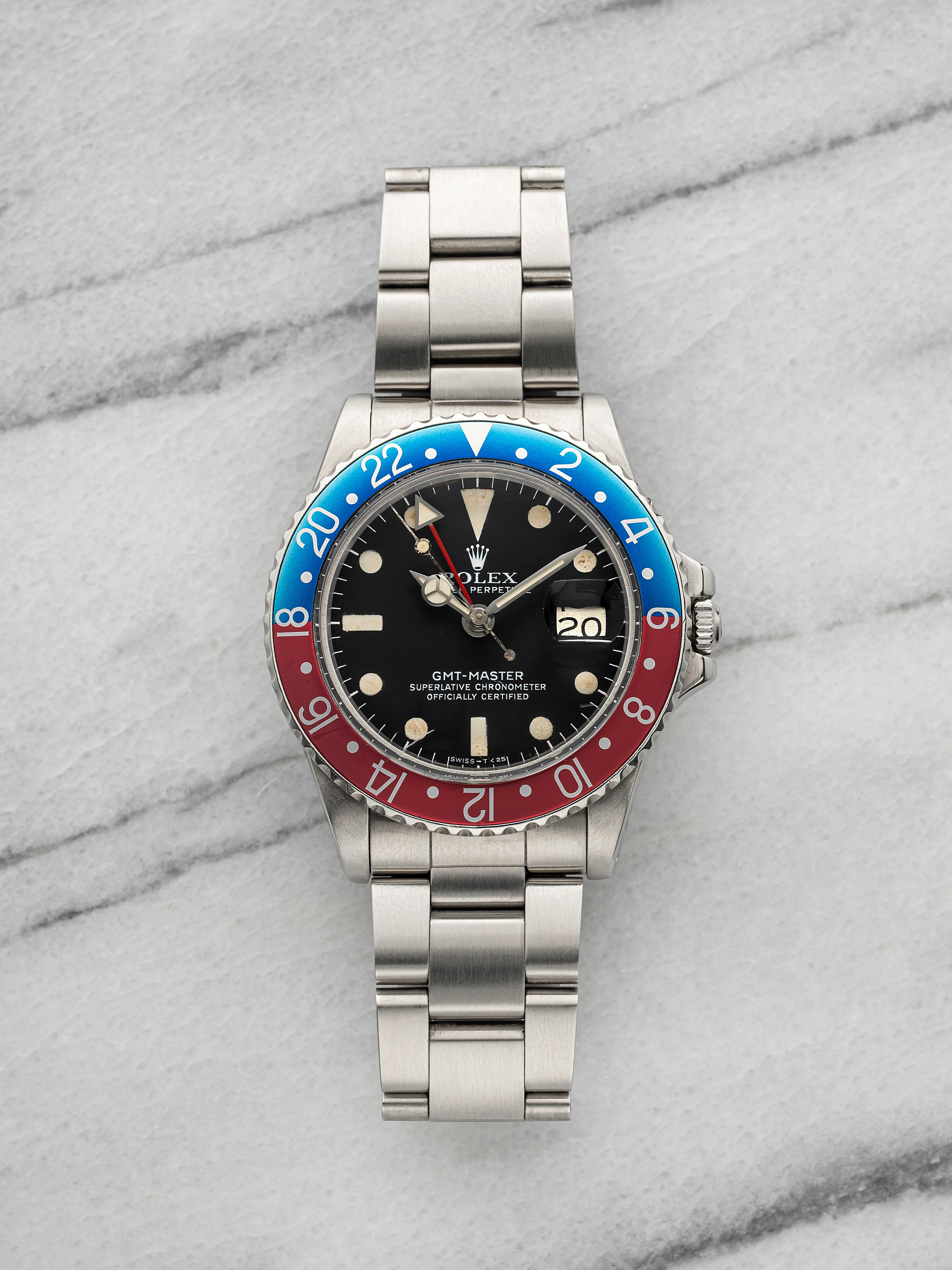 Vintage 1977 Rolex GMT-Master 1675 Stainless Steel Black Dial "Pepsi" Auto 40mm