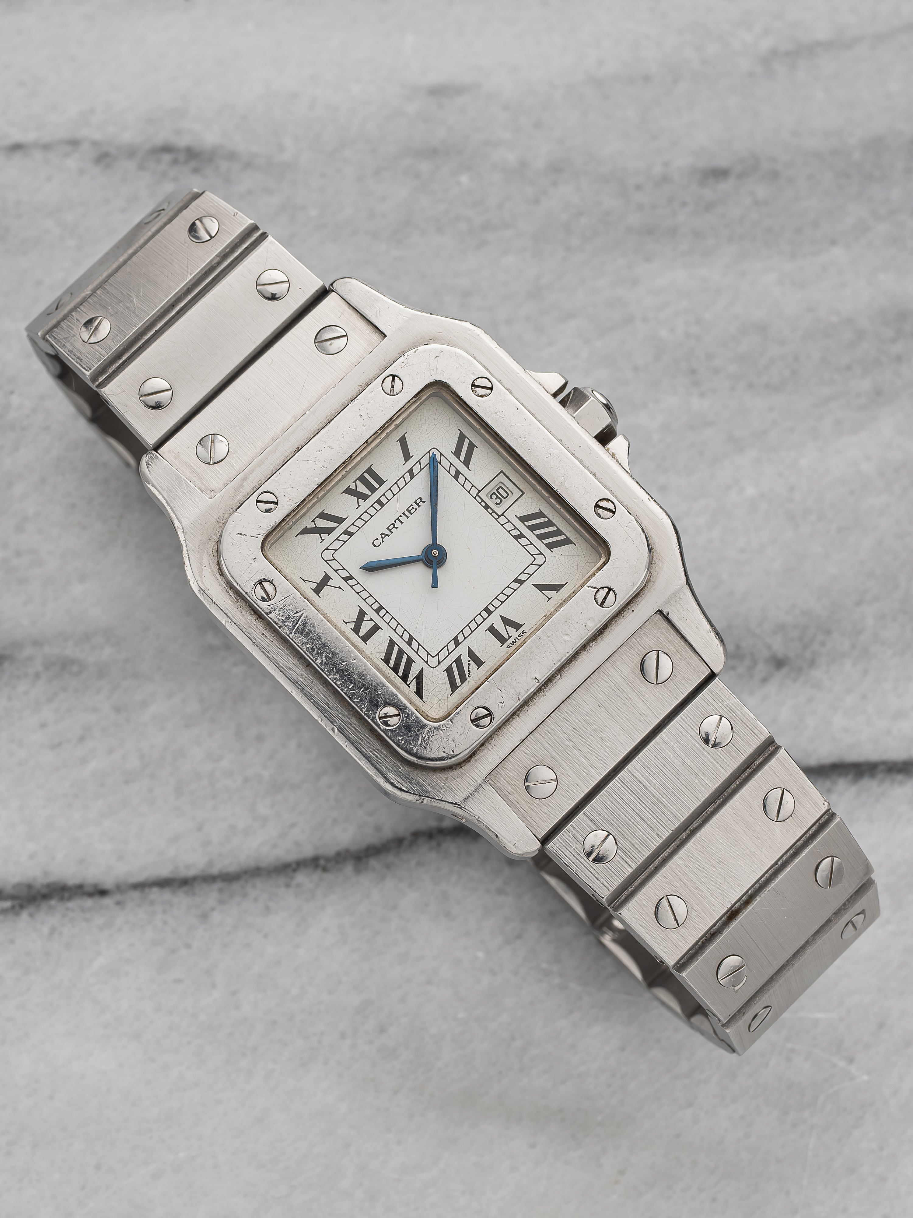 Cartier Santos 2960 - White Roman Dial.