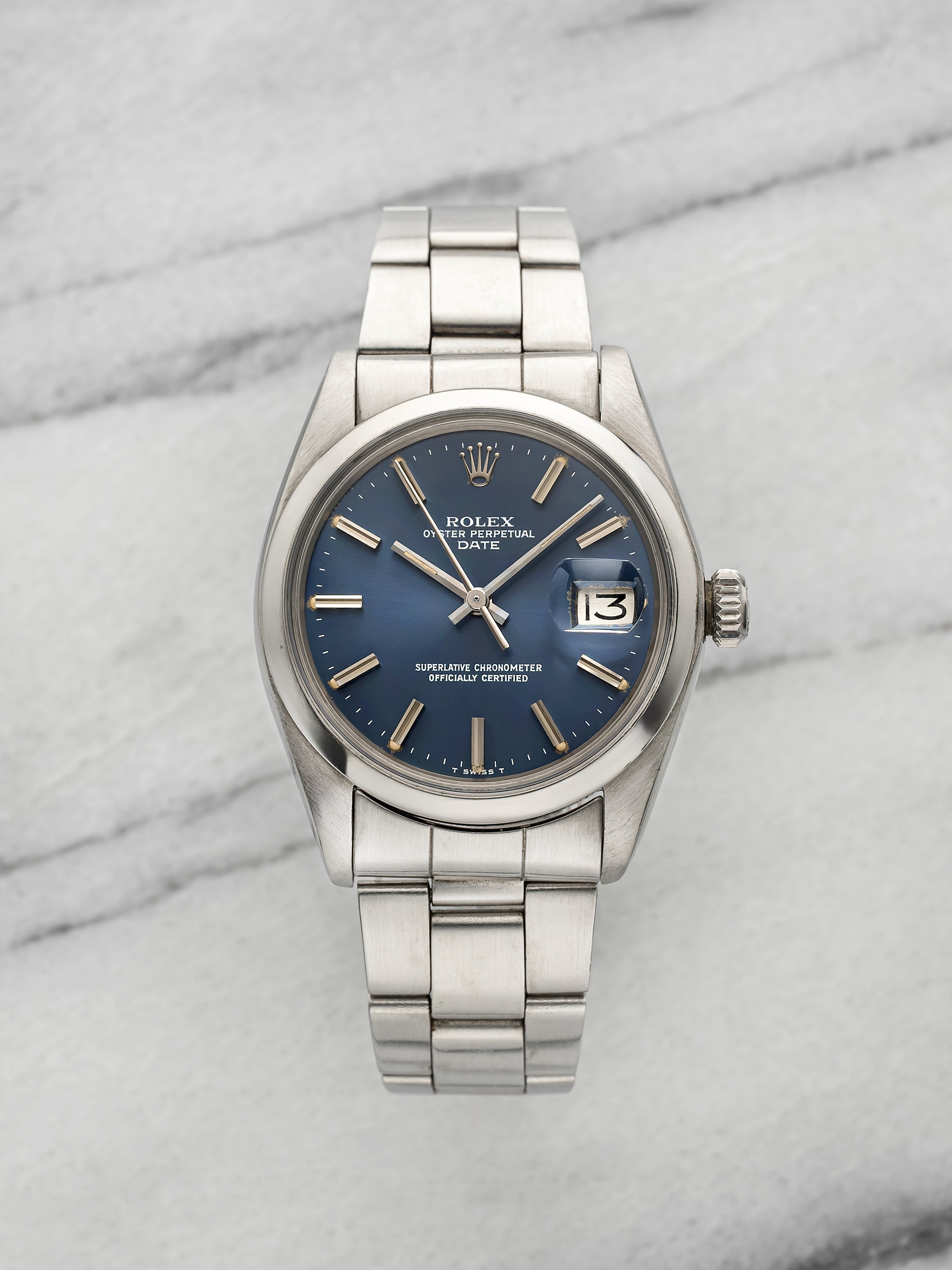 Vintage 1978 Rolex Oyster Perpetual Date 1500 Steel Blue Dial Auto 36mm