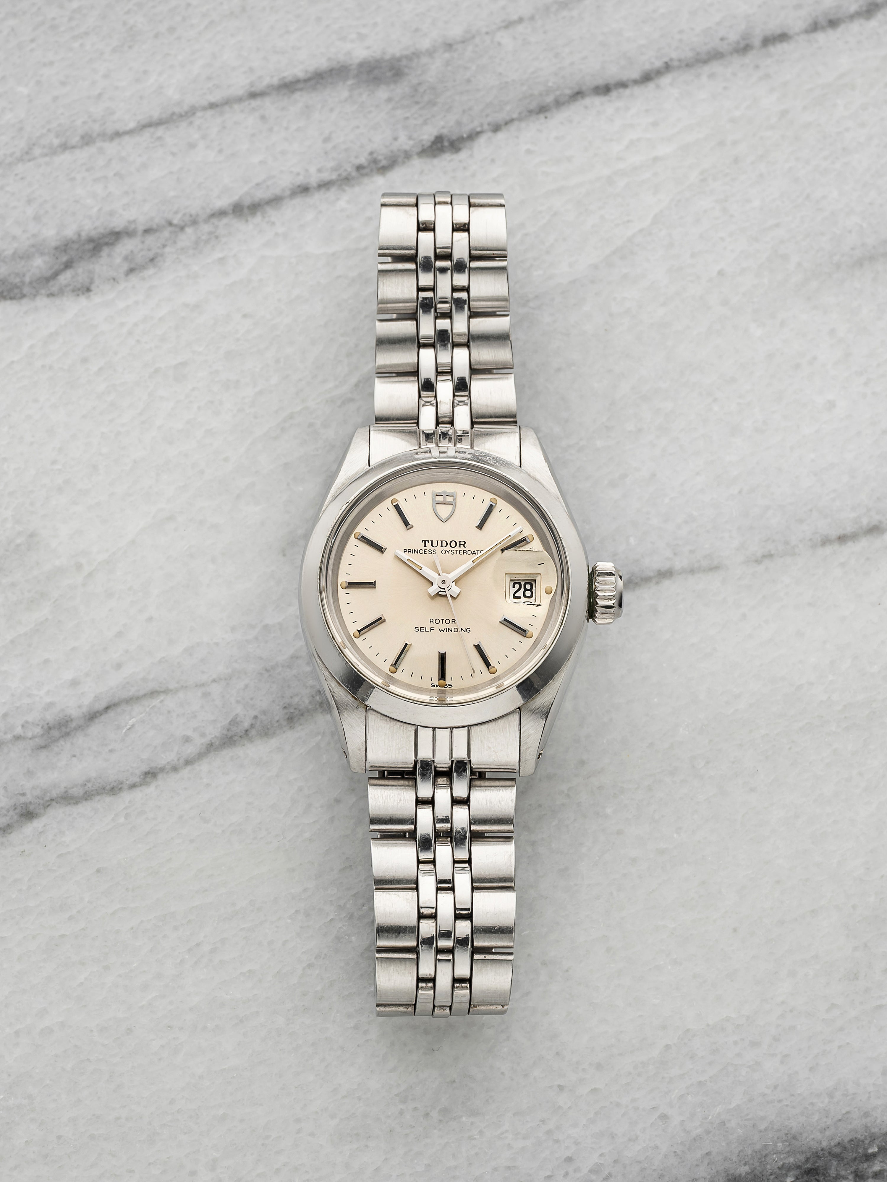 Vintage 1980s Tudor Princess Oysterdate 92400 Steel Silver Dial Auto 26mm