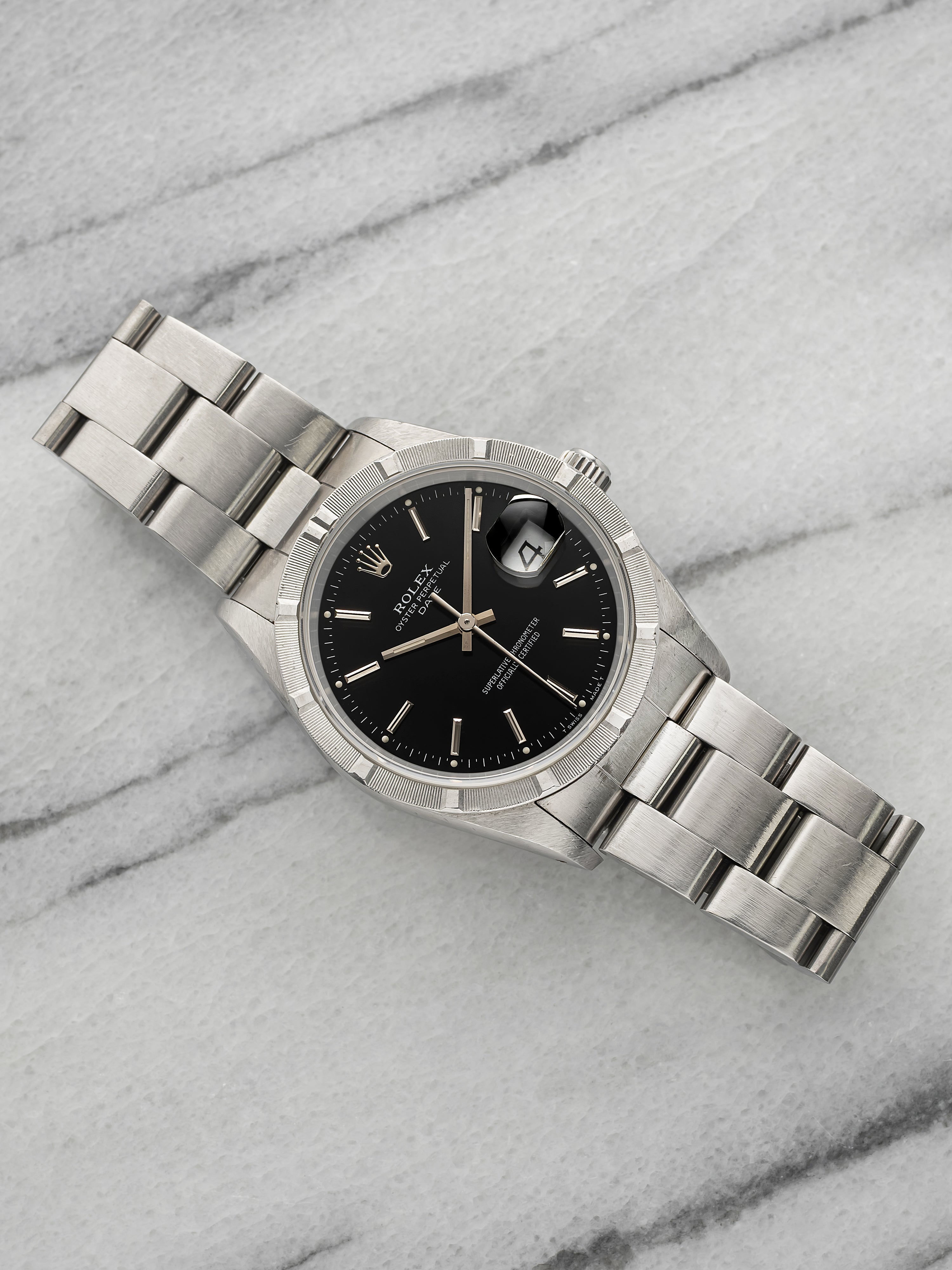 Vintage 1992 Rolex Oyster Perpetual Date 15210 Steel Black Dial Auto 34mm
