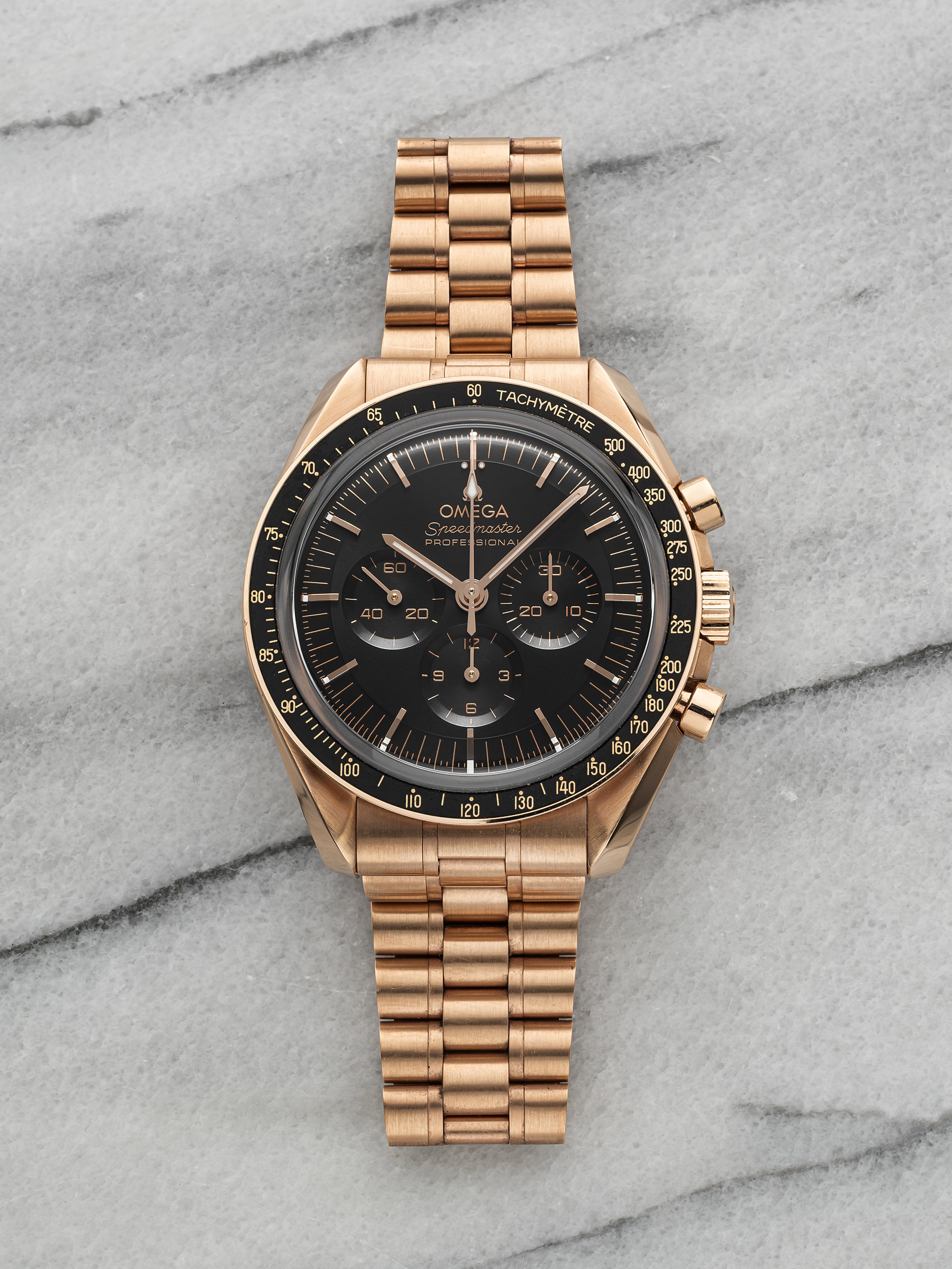 Omega Speedmaster - 18k Rose Gold, Black Dial