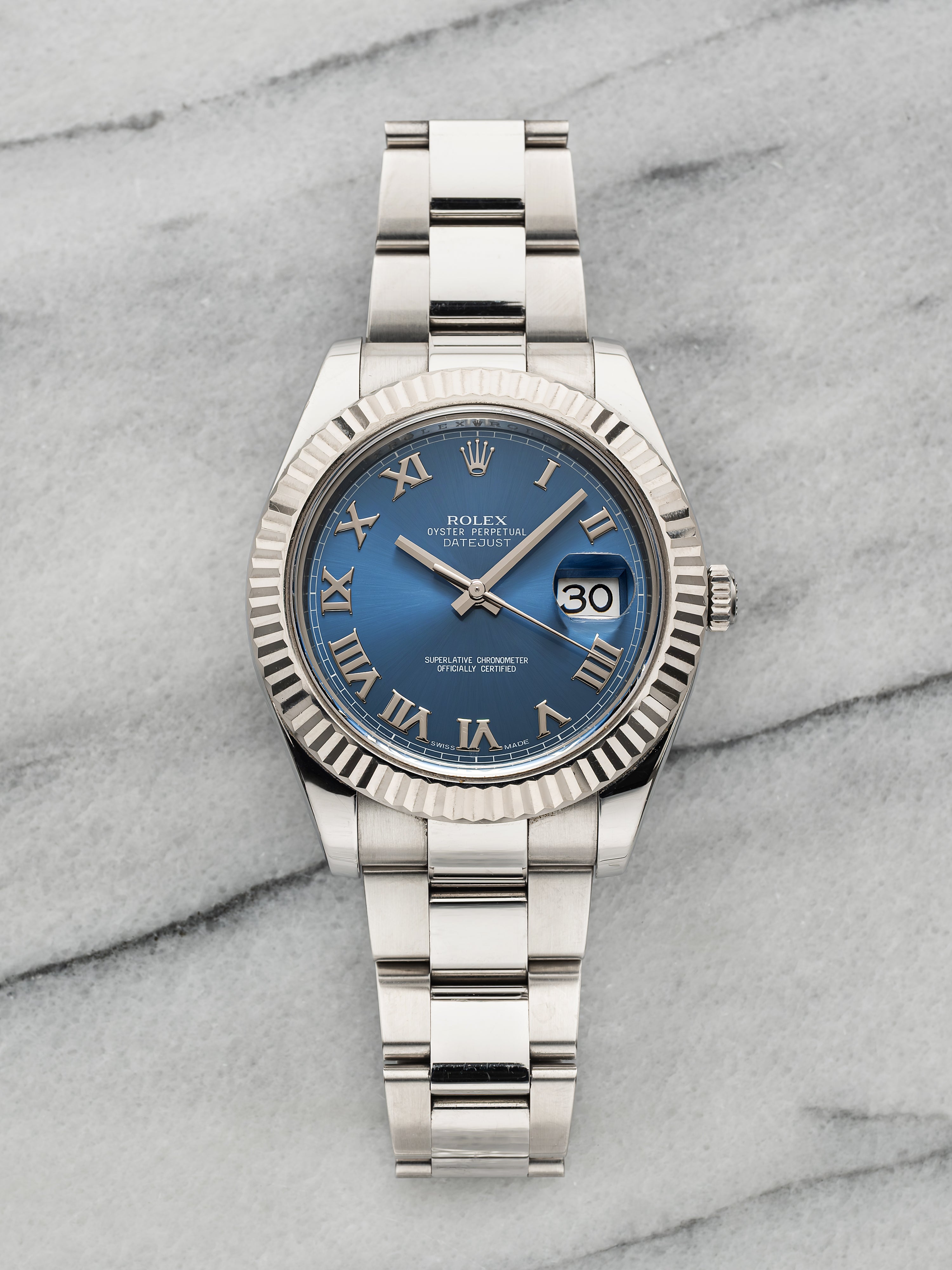 2010 Rolex Datejust II 116334 - Saudi Khanjar Engraving, Blue Dial