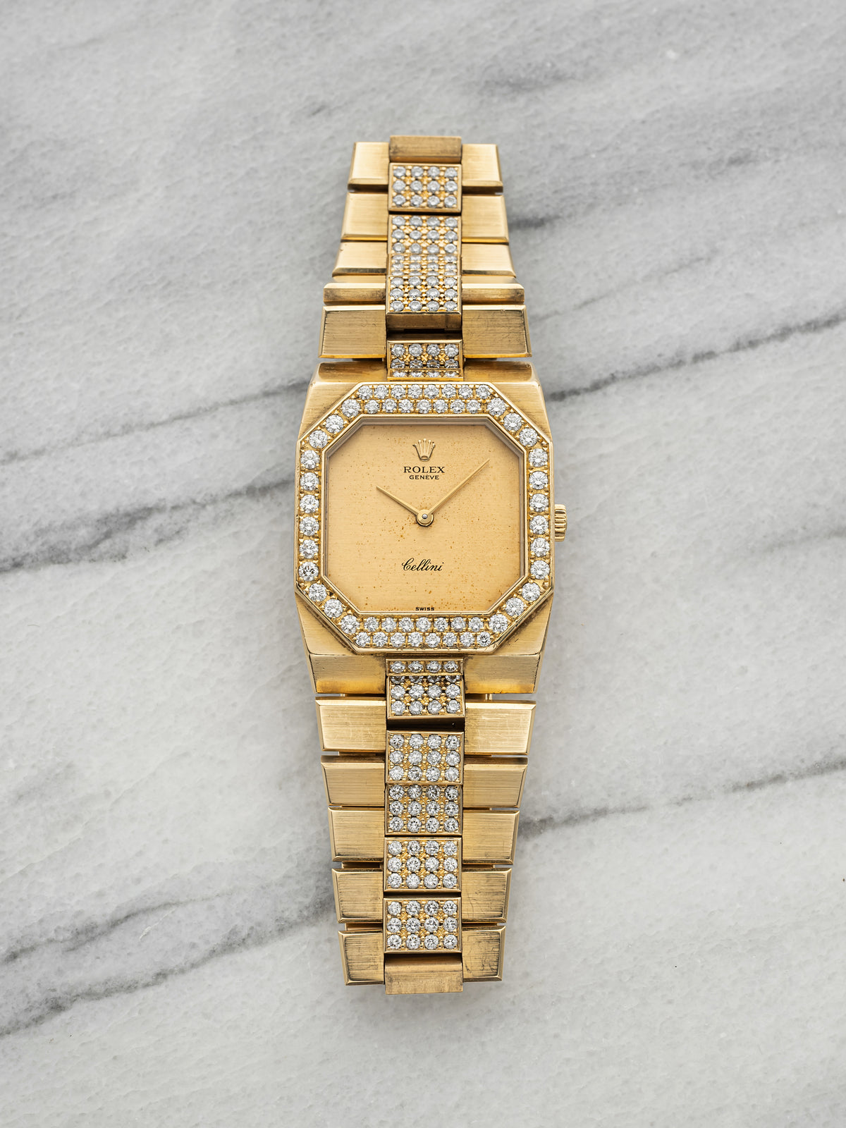 Vintage 1970s Rolex Lady Cellini 4652 18K YG Champagne Dial Manual 27mm
