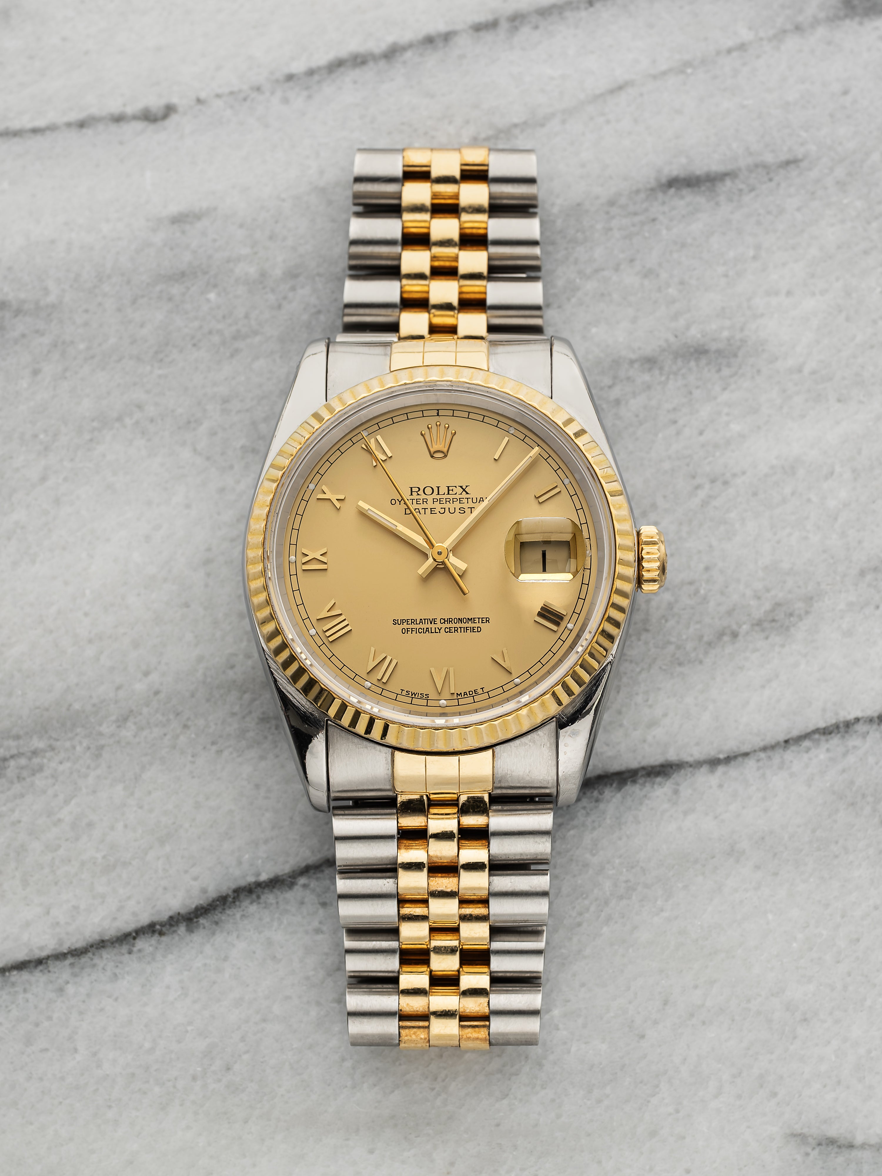 1993 Rolex Datejust 16233 - Two Tone Jubilee Lemon Roman Dial