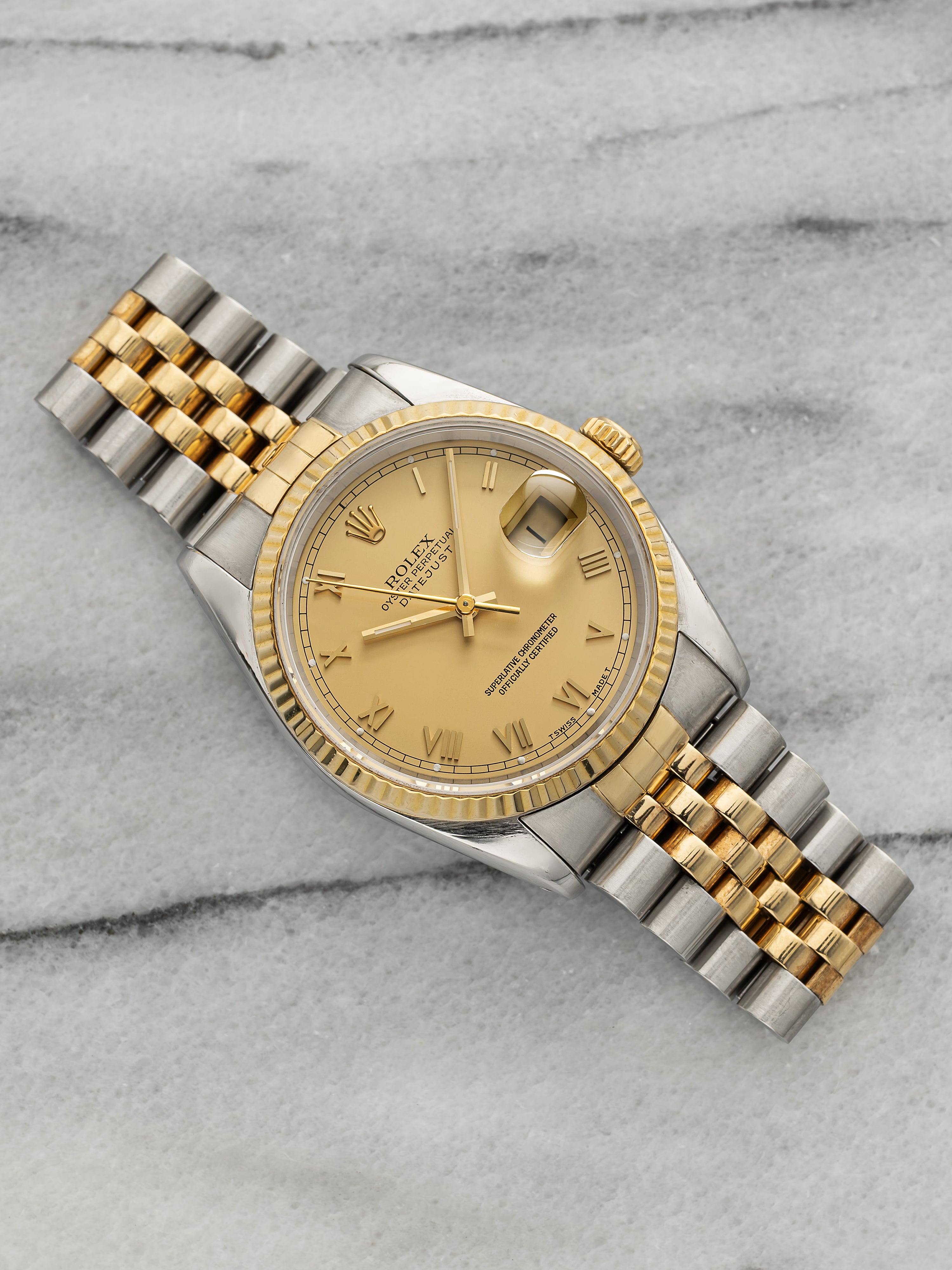 1993 Rolex Datejust 16233 - Two Tone Jubilee Lemon Roman Dial
