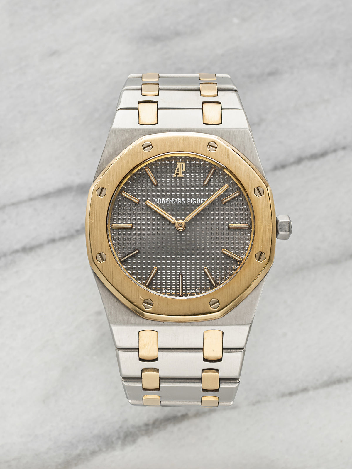 Vintage 1990s Audemars Piguet Royal Oak 56303SA Two-Tone Grey Dial Quartz 33mm