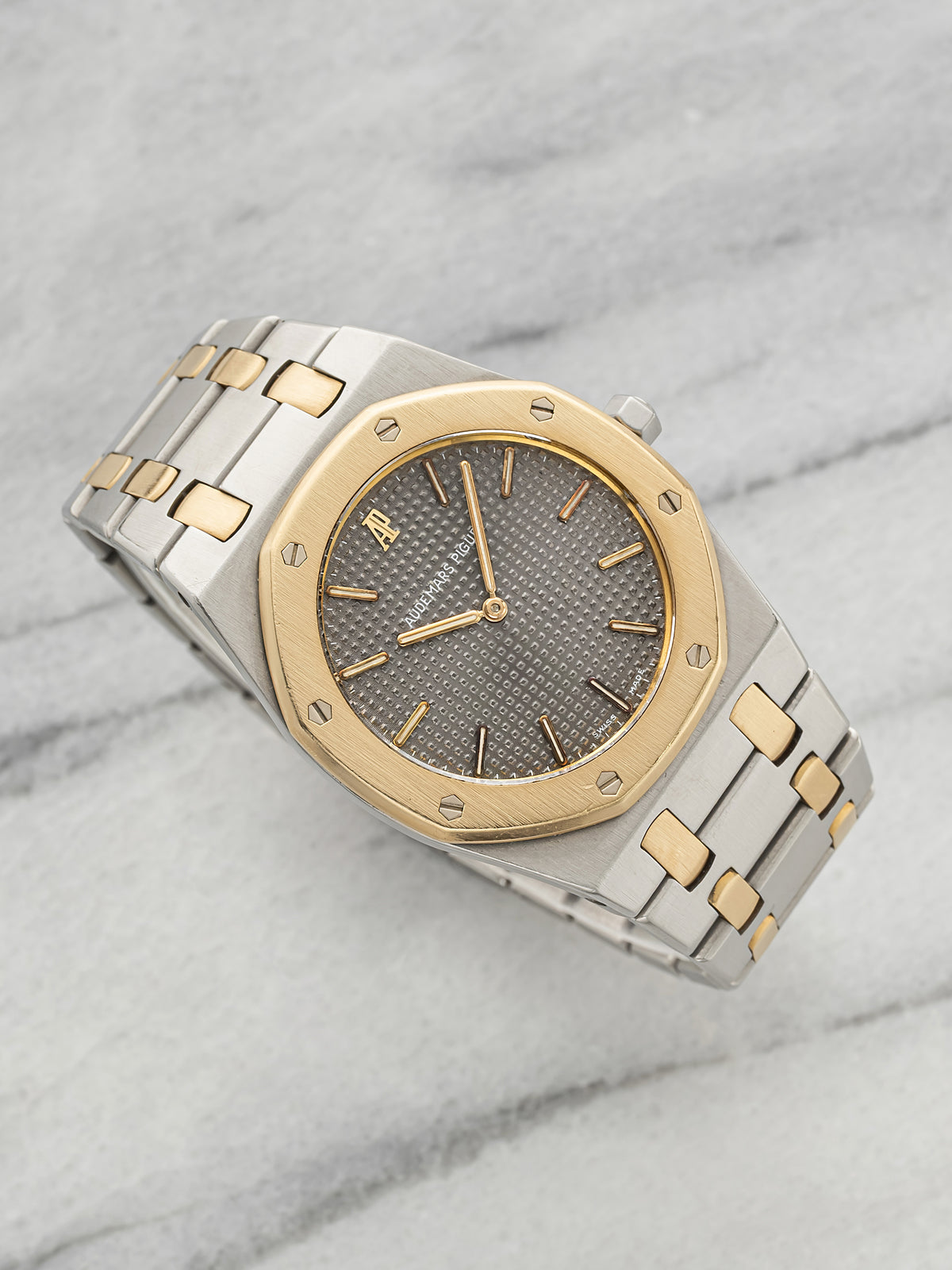Vintage 1990s Audemars Piguet Royal Oak 56303SA Two-Tone Grey Dial Quartz 33mm