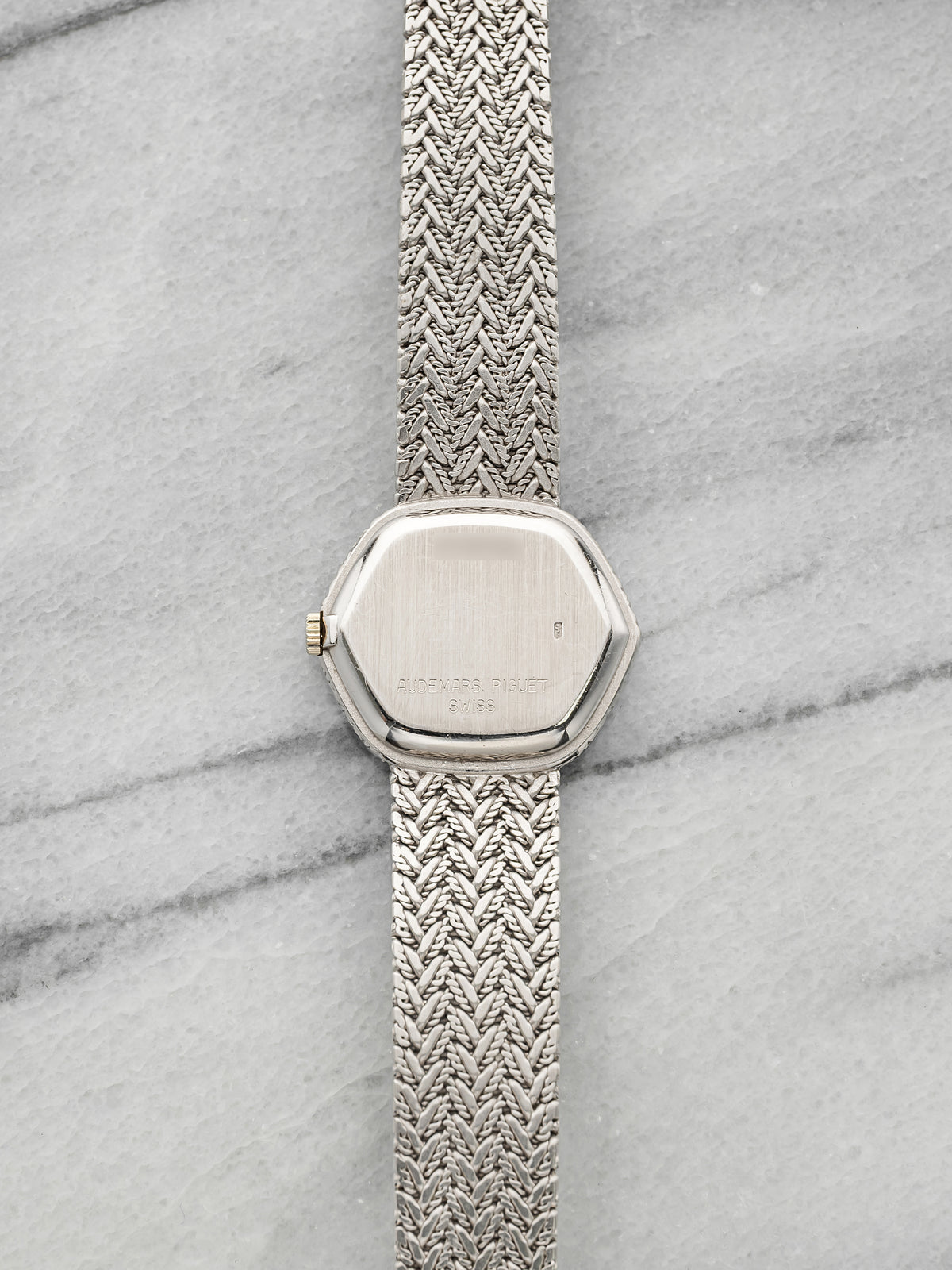 Vintage 1970s Audemars Piguet Ladies Dress 18K WG Opal Diamond Pave Manual 23mm