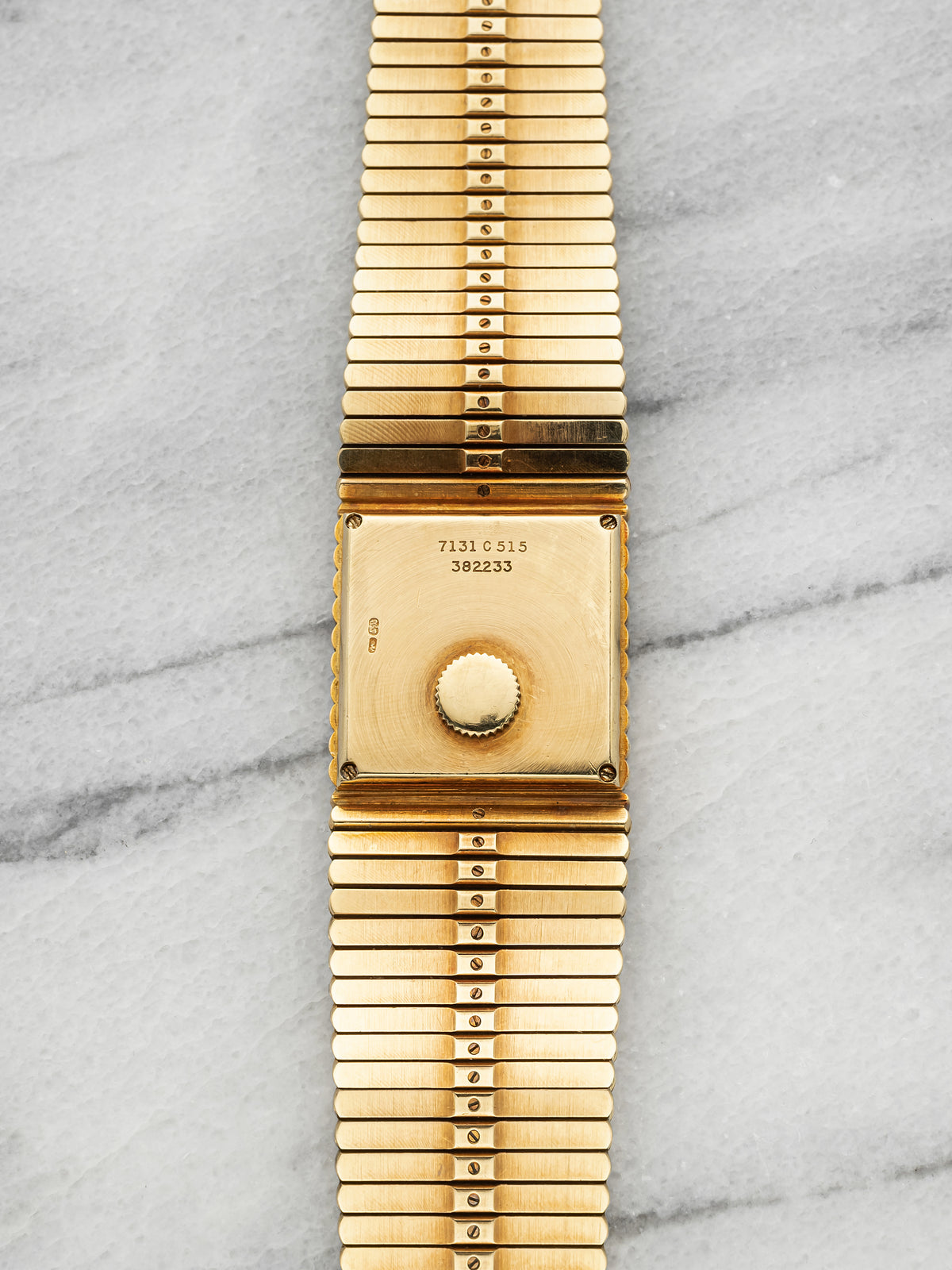 Vintage 1970s Piaget Emperador 7131 C 515 18K YG Diamond Pave Dial Quartz 25mm