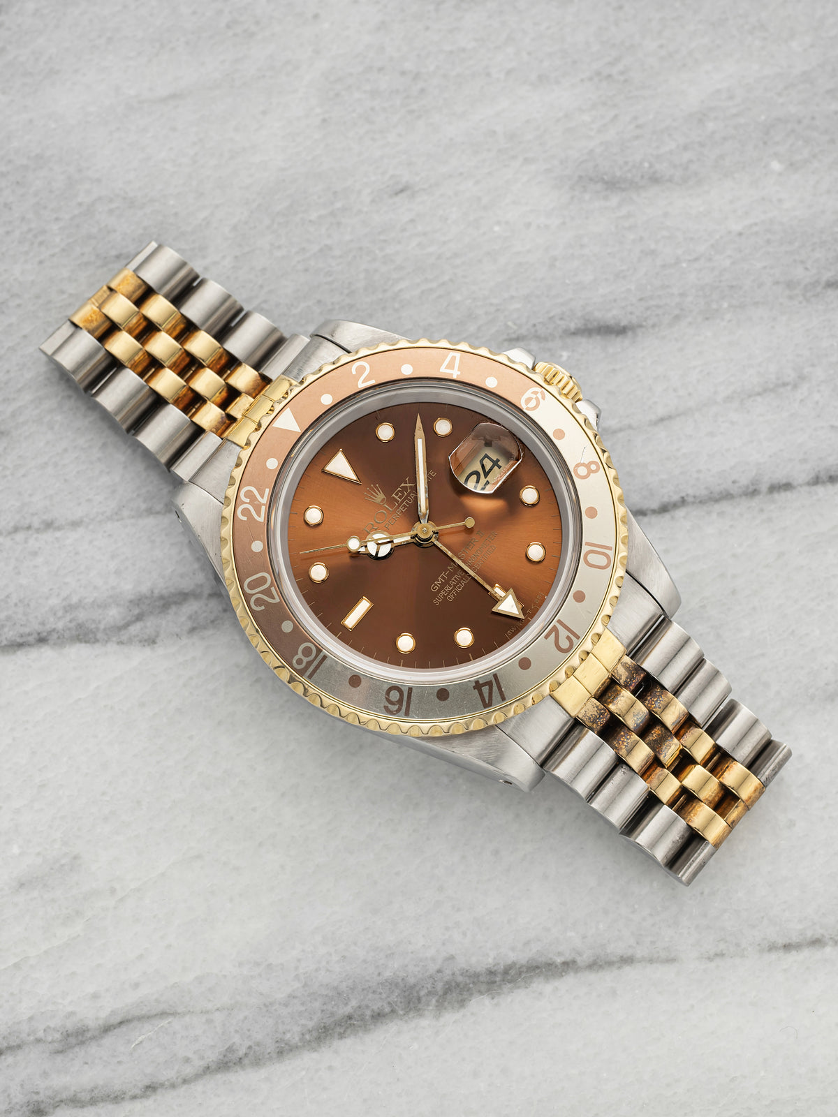 Vintage 1988 Rolex GMT-Master II 16713 Two-Tone Brown "Root Beer" Dial Auto 40mm