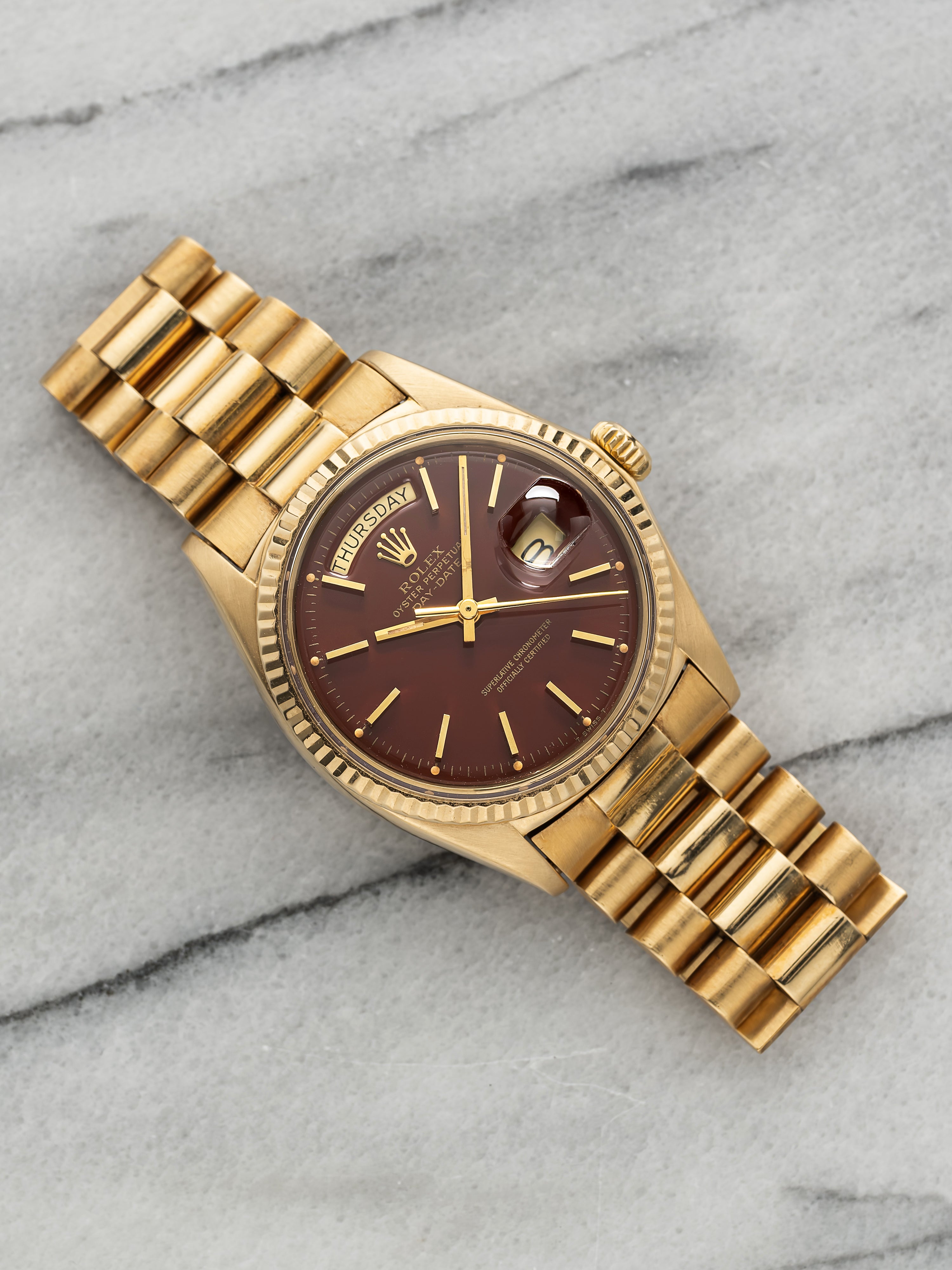 1970 Rolex Day-Date 1803 - Stella Oxblood Dial
