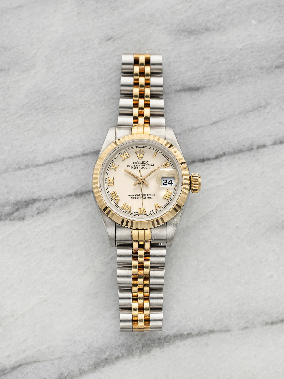 Vintage 1988 Rolex Lady Datejust 69173 Two-Tone Cream Roman Dial Auto 26mm