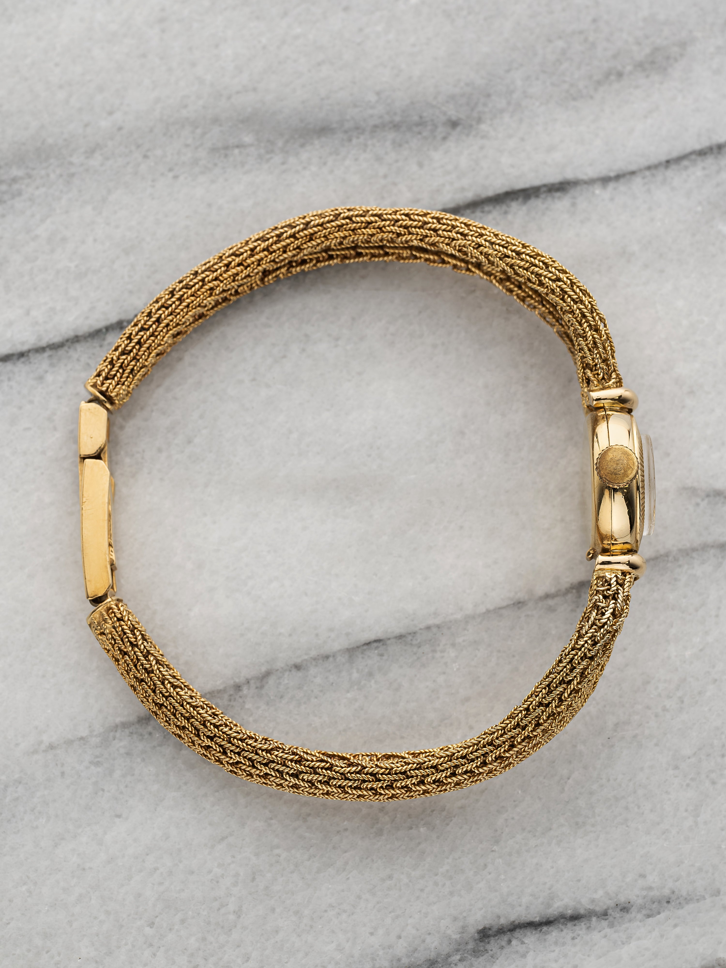 Rolex Ladies Integrated Bracelet – 18K Gold Patina White Dial