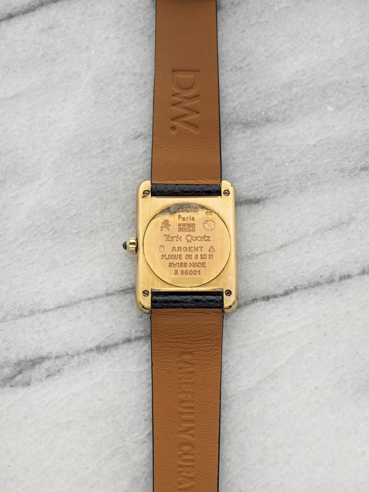 Vintage 1970s Cartier Lady Must de Cartier Tank 366001 Vermeil White Dial 20mm