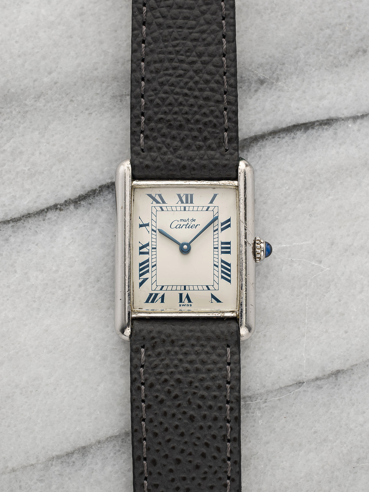 Cartier Watch Tank Must LM Rectangular Silver Dial Roman Index Black Leather SS Cartier Tank Must de Cartier Small Model 22mm Ref. WSTA0135 main image 3