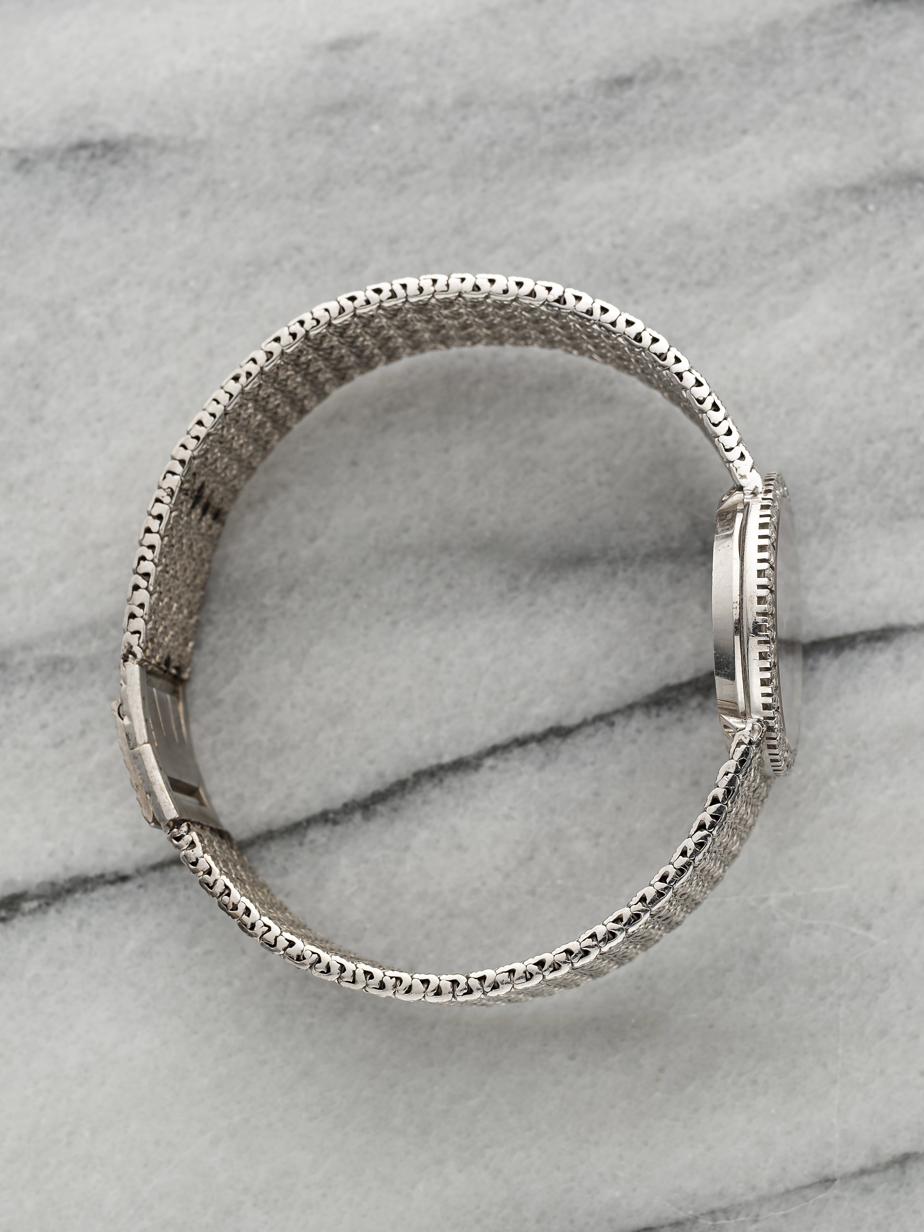 Piaget Bracelet Watch 9706 - Integrated White Gold, Rubellite Pavé Dial