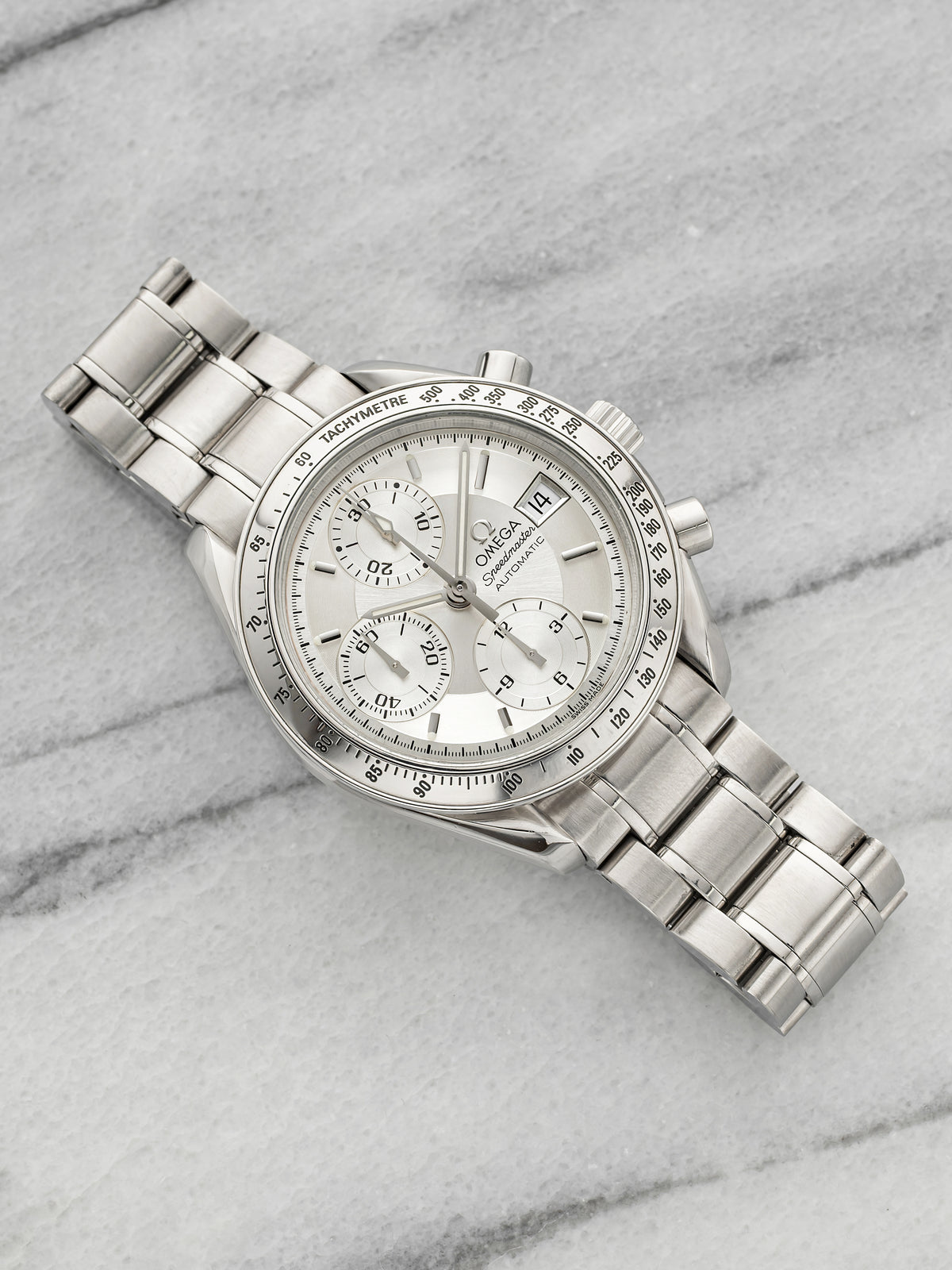 Vintage 1990s Omega Speedmaster Date 3513.30 Steel Silver Dial Auto 39mm