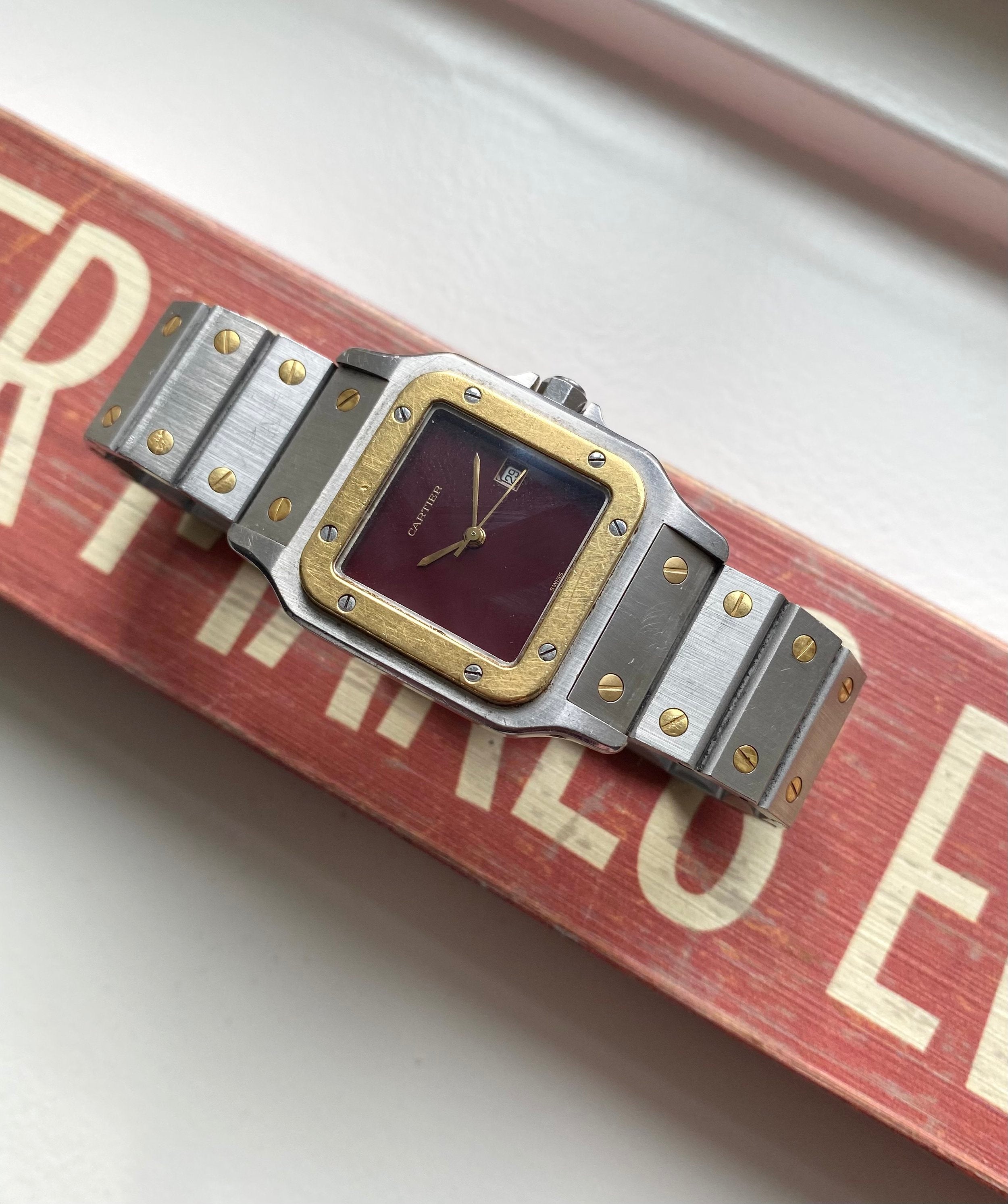 Cartier Santos — Two-tone Automatic Red Dial