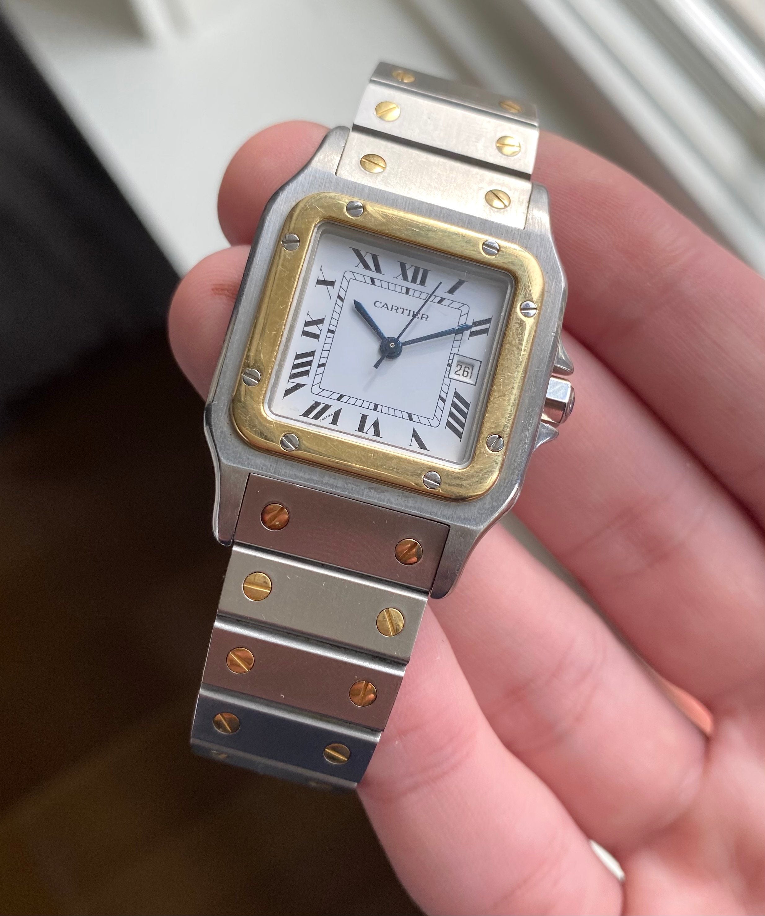 Cartier Santos — Two-tone Automatic White Roman Numeral Dial