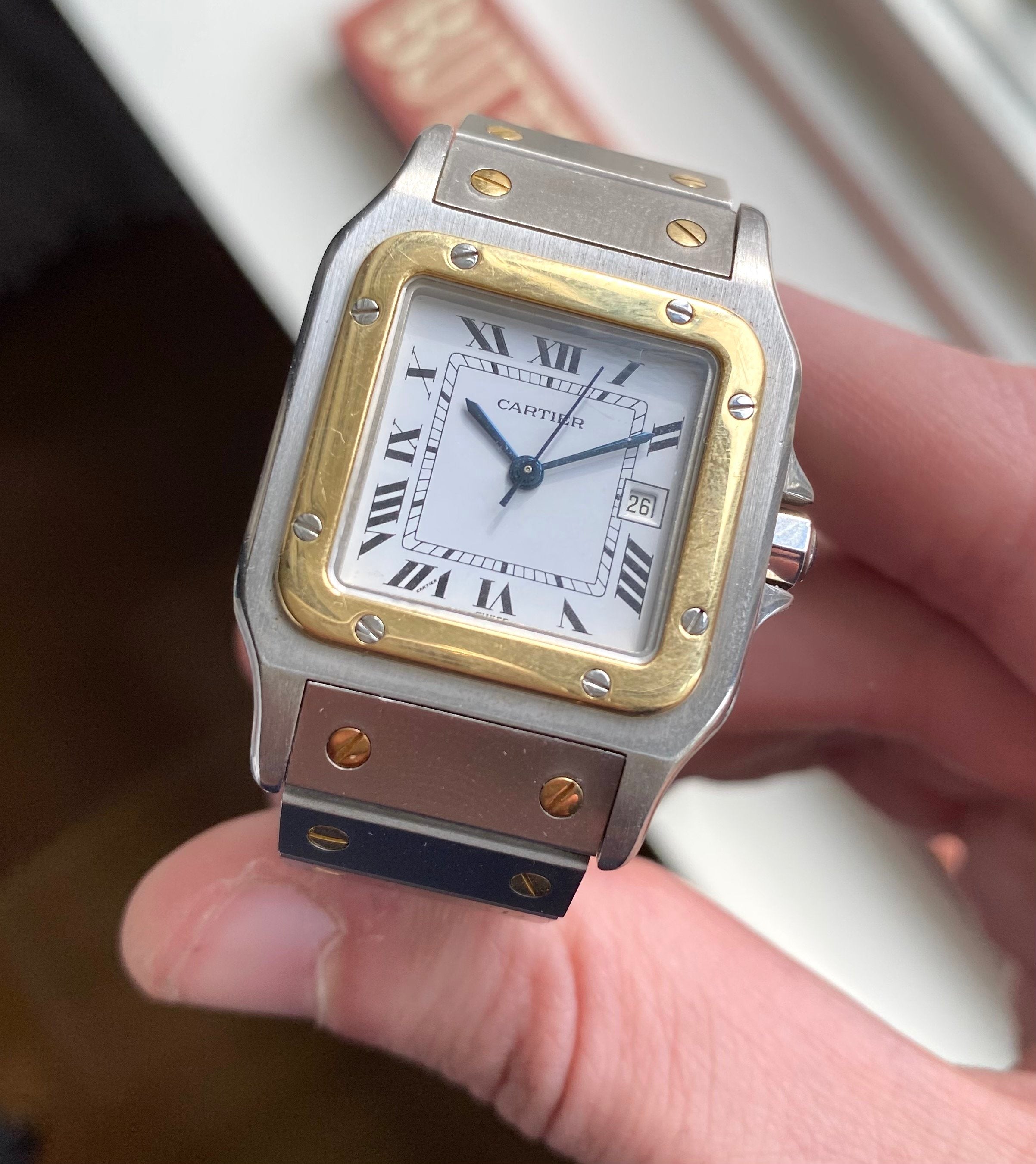 Cartier Santos — Two-tone Automatic White Roman Numeral Dial