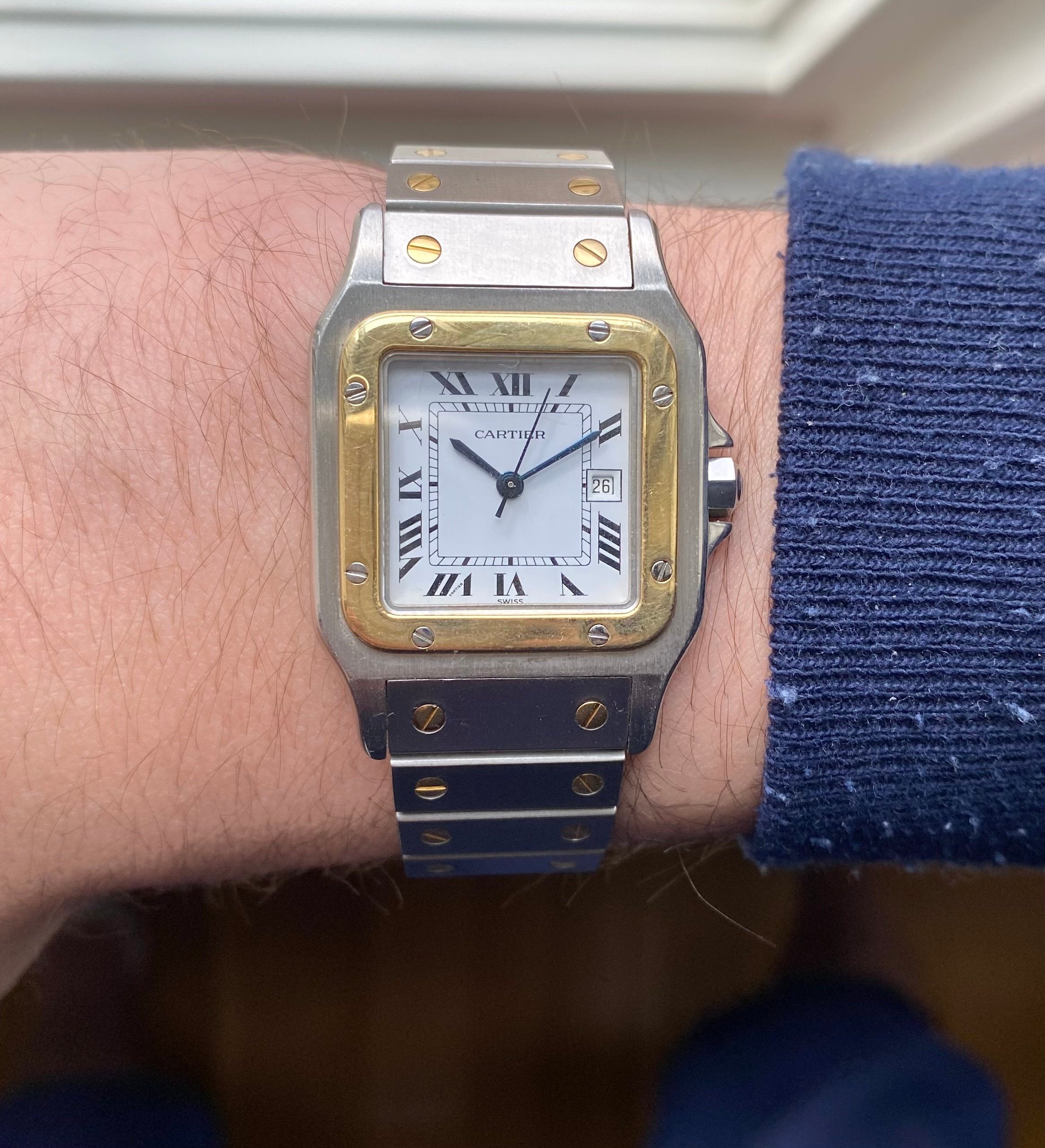 Cartier Santos — Two-tone Automatic White Roman Numeral Dial