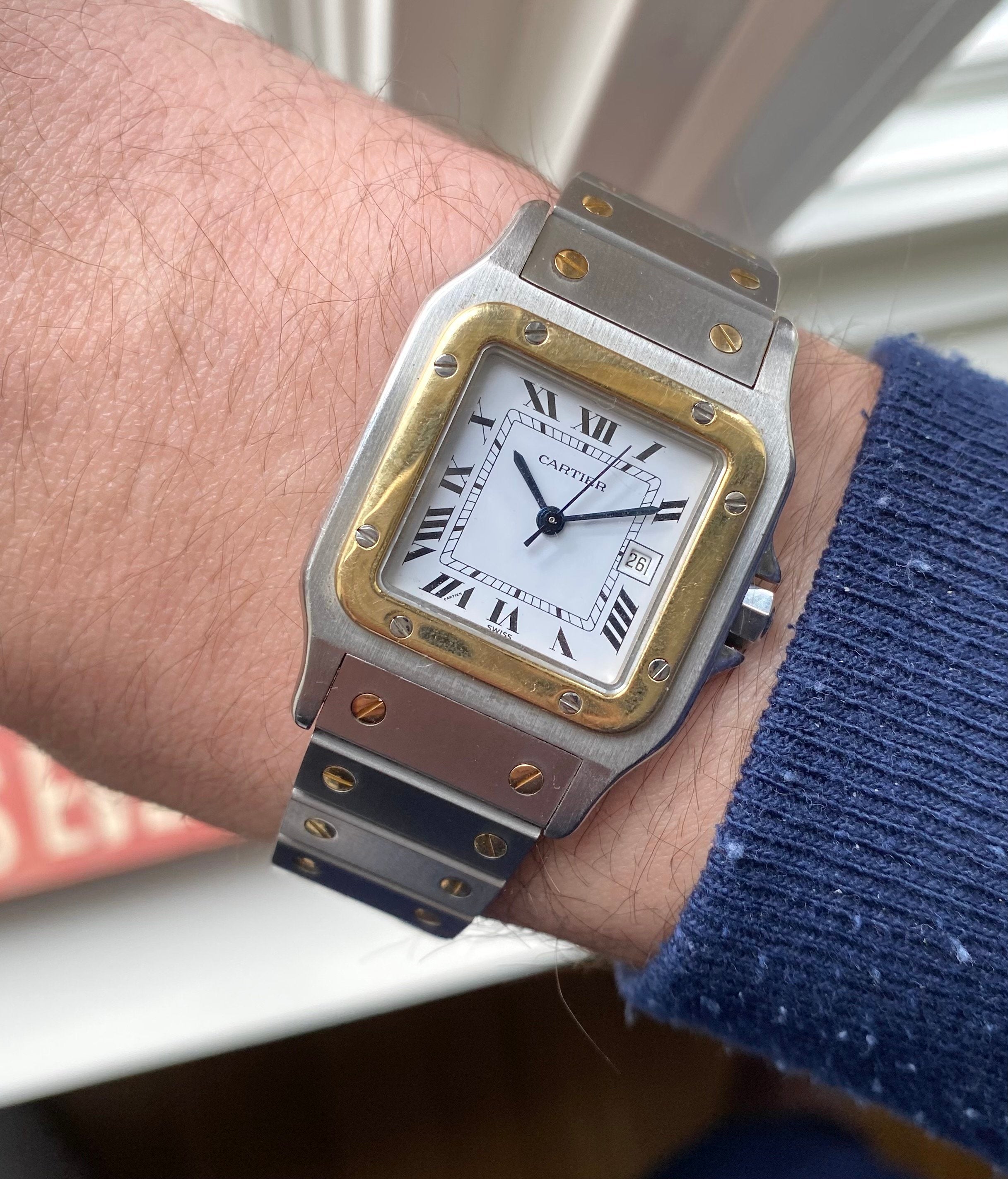 Cartier Santos — Two-tone Automatic White Roman Numeral Dial