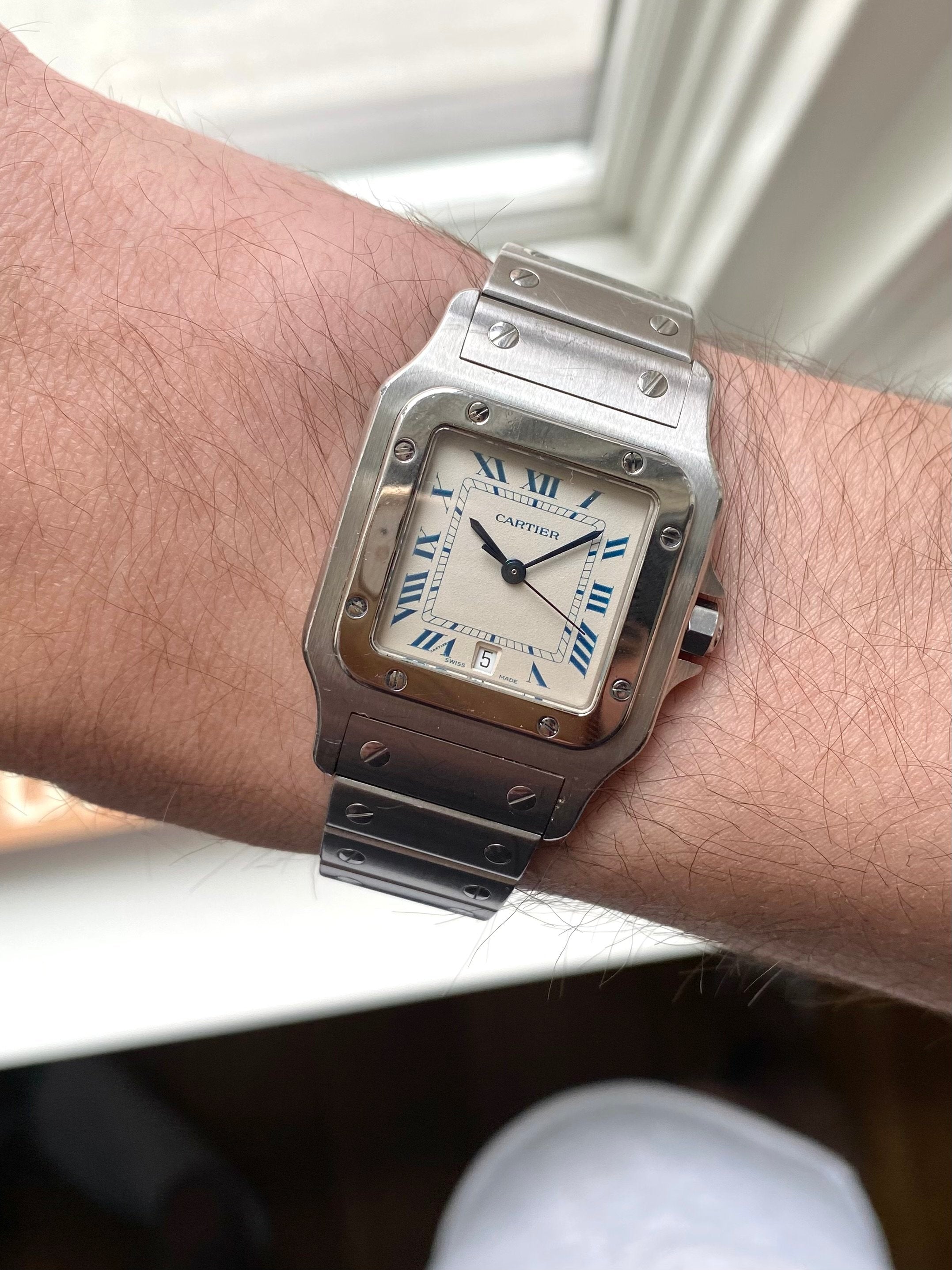 Cartier Santos 1564 - Blue Roman numerals.