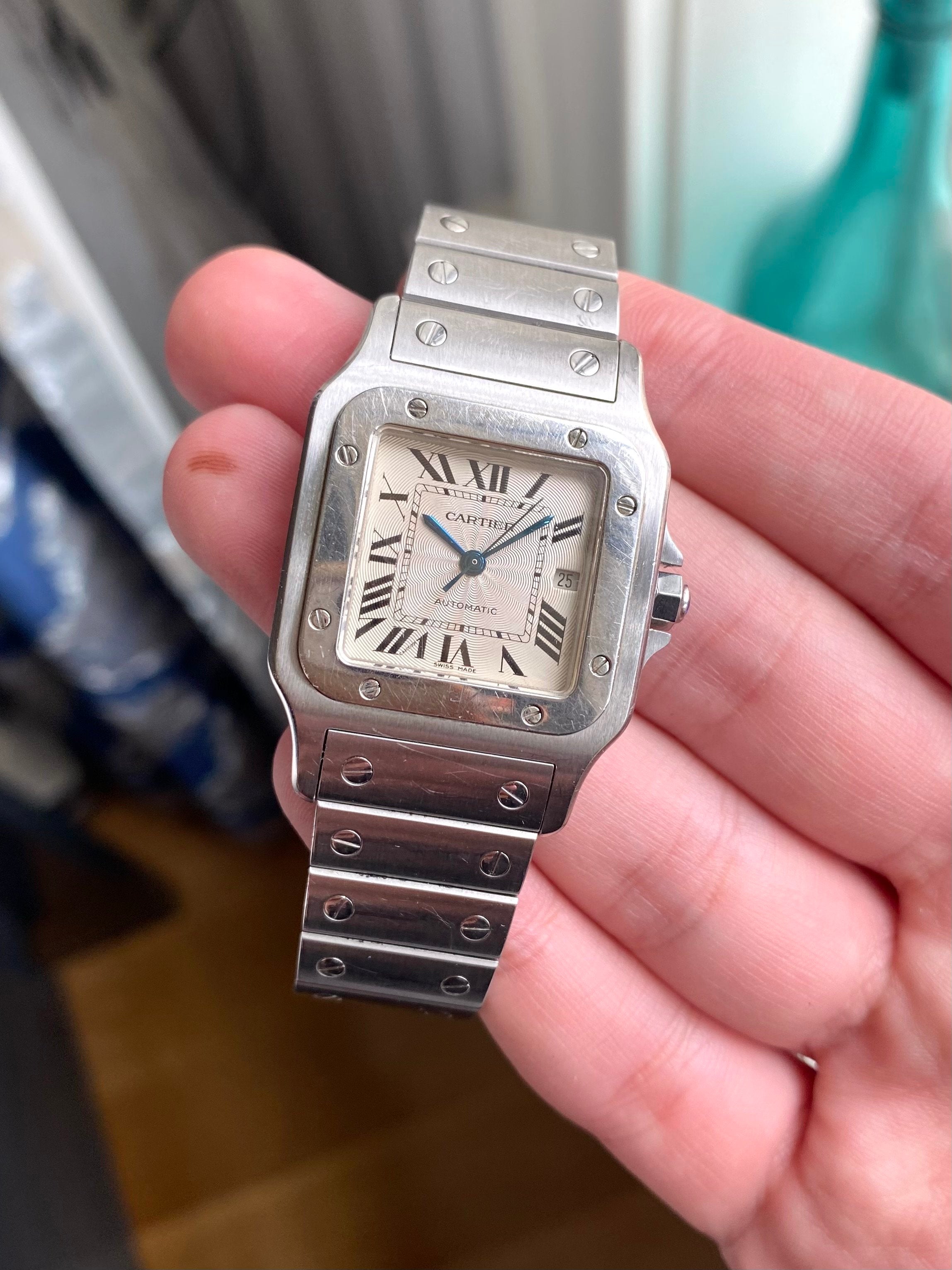 Cartier Santos 2319 - Silver Guiolloche.