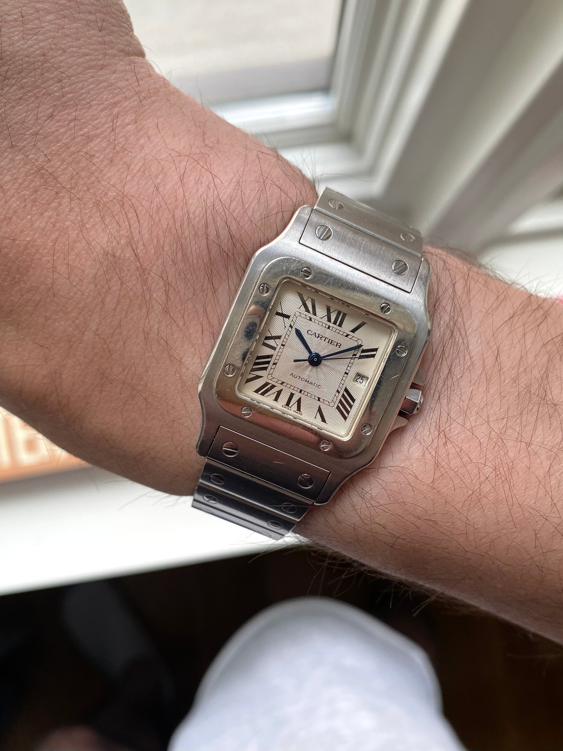 Cartier Santos 2319 - Silver Guiolloche.