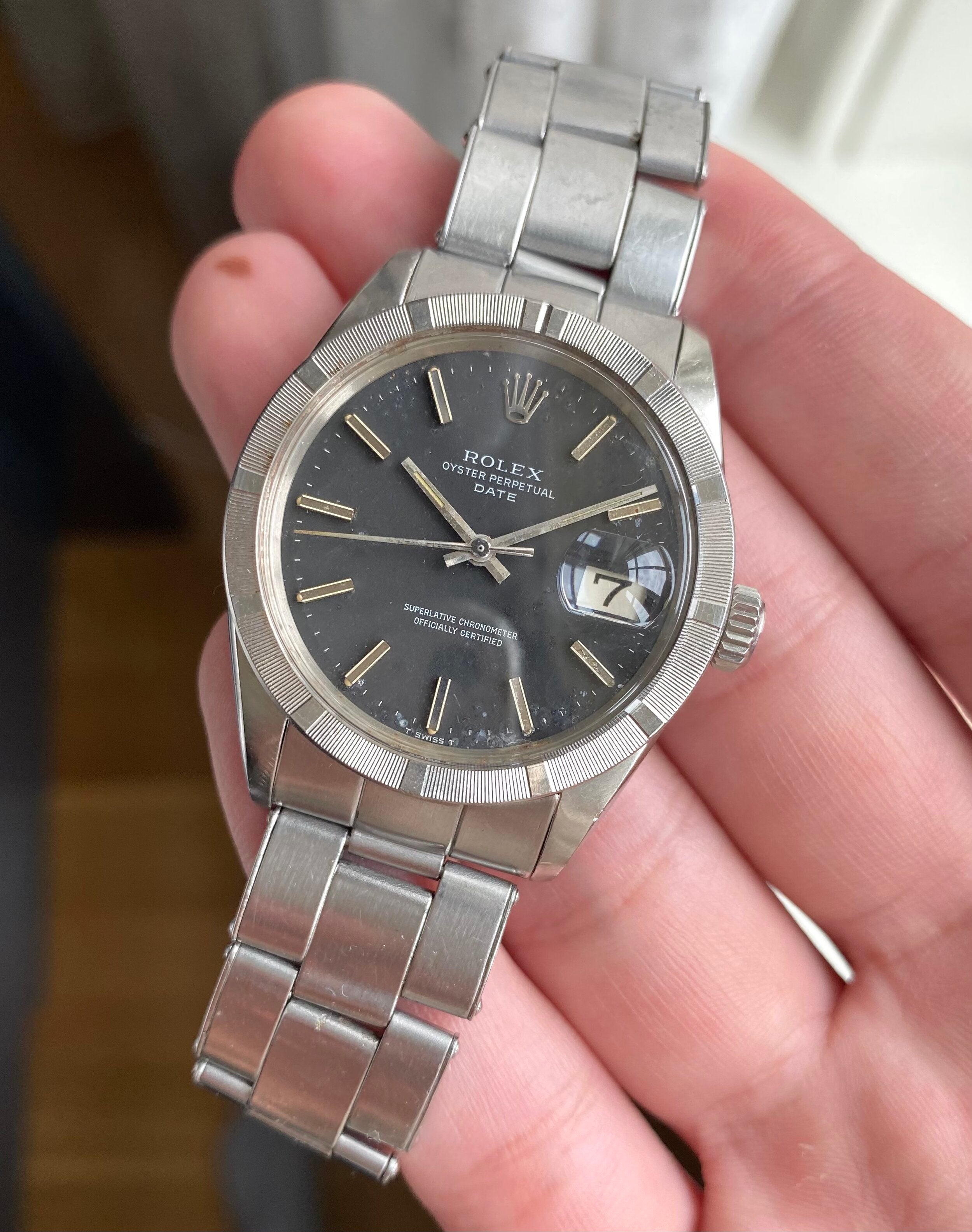 Rolex Oyster Perpetual Date ref. 1501 — Matte Black Dial