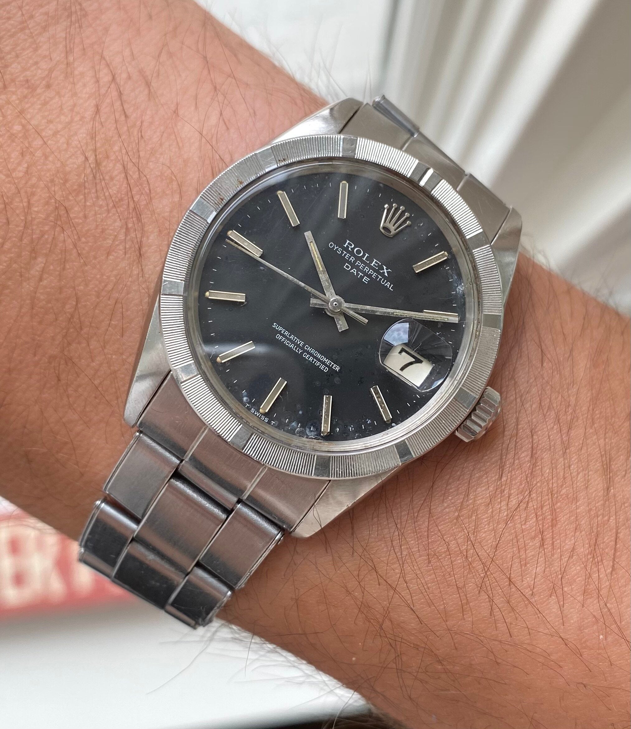 Rolex Oyster Perpetual Date ref. 1501 — Matte Black Dial