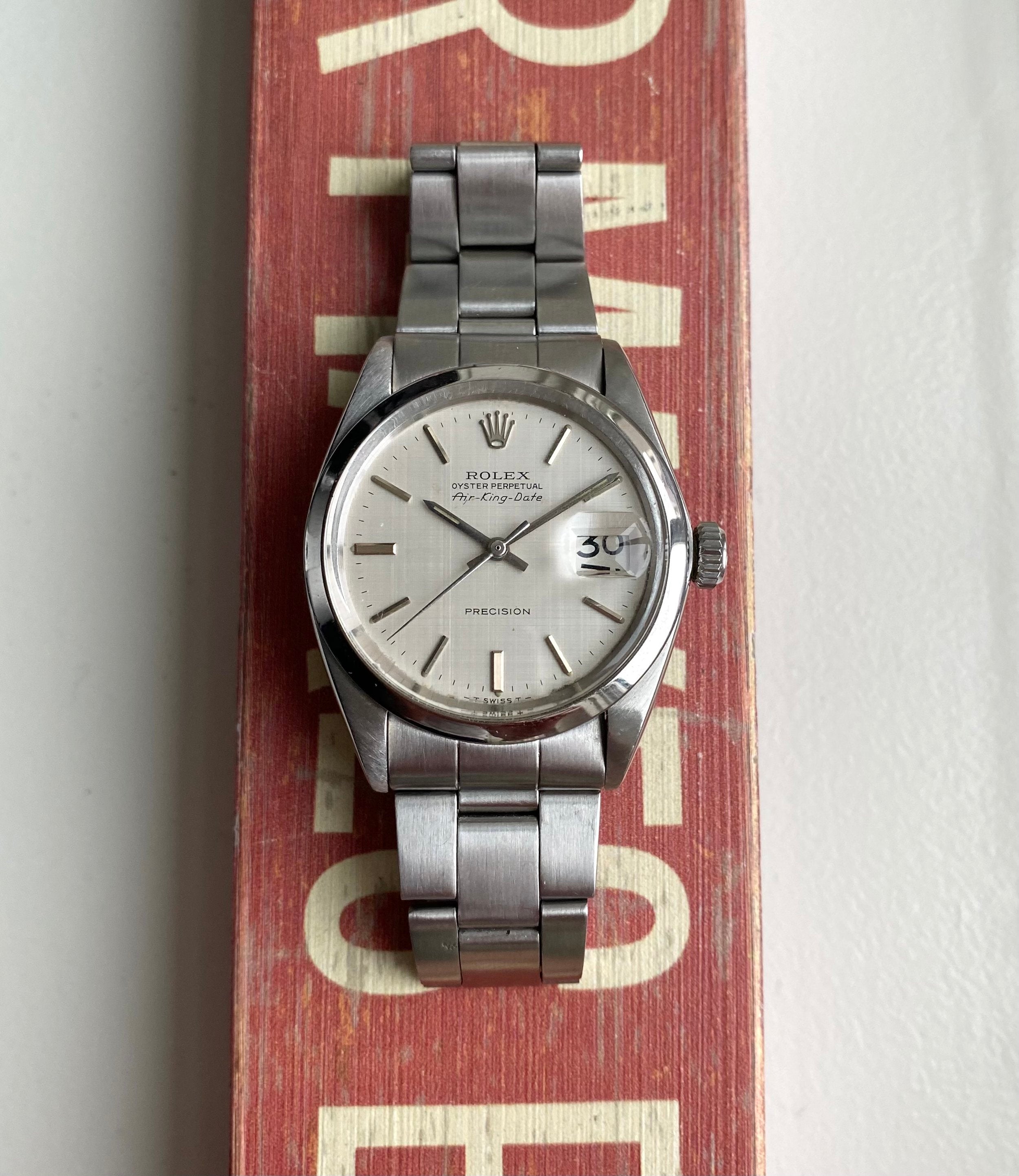 Rolex Air King Date ref. 5700 — Silver Linen Dial