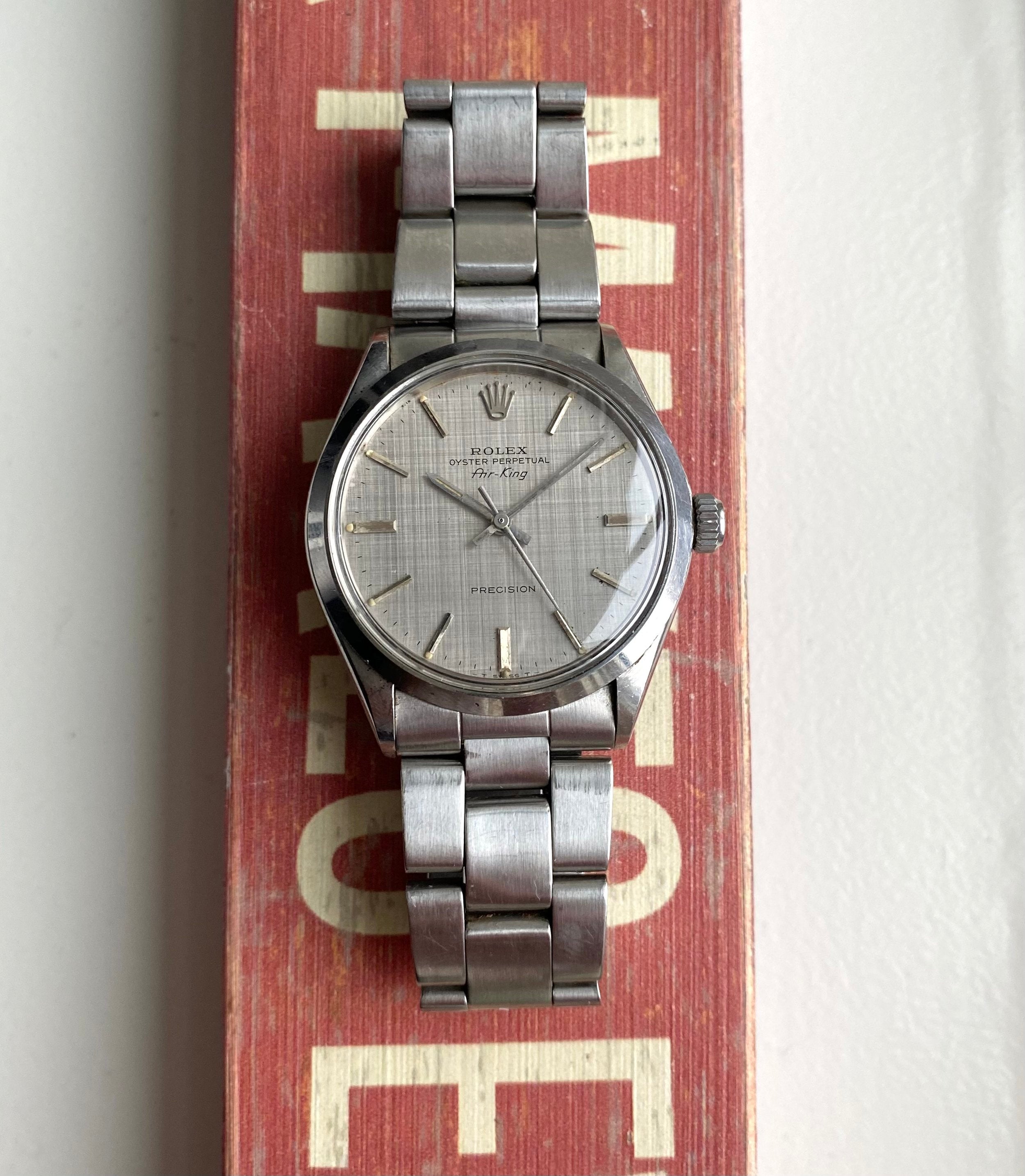 Rolex Air King ref. 5500 — Silver Linen Dial