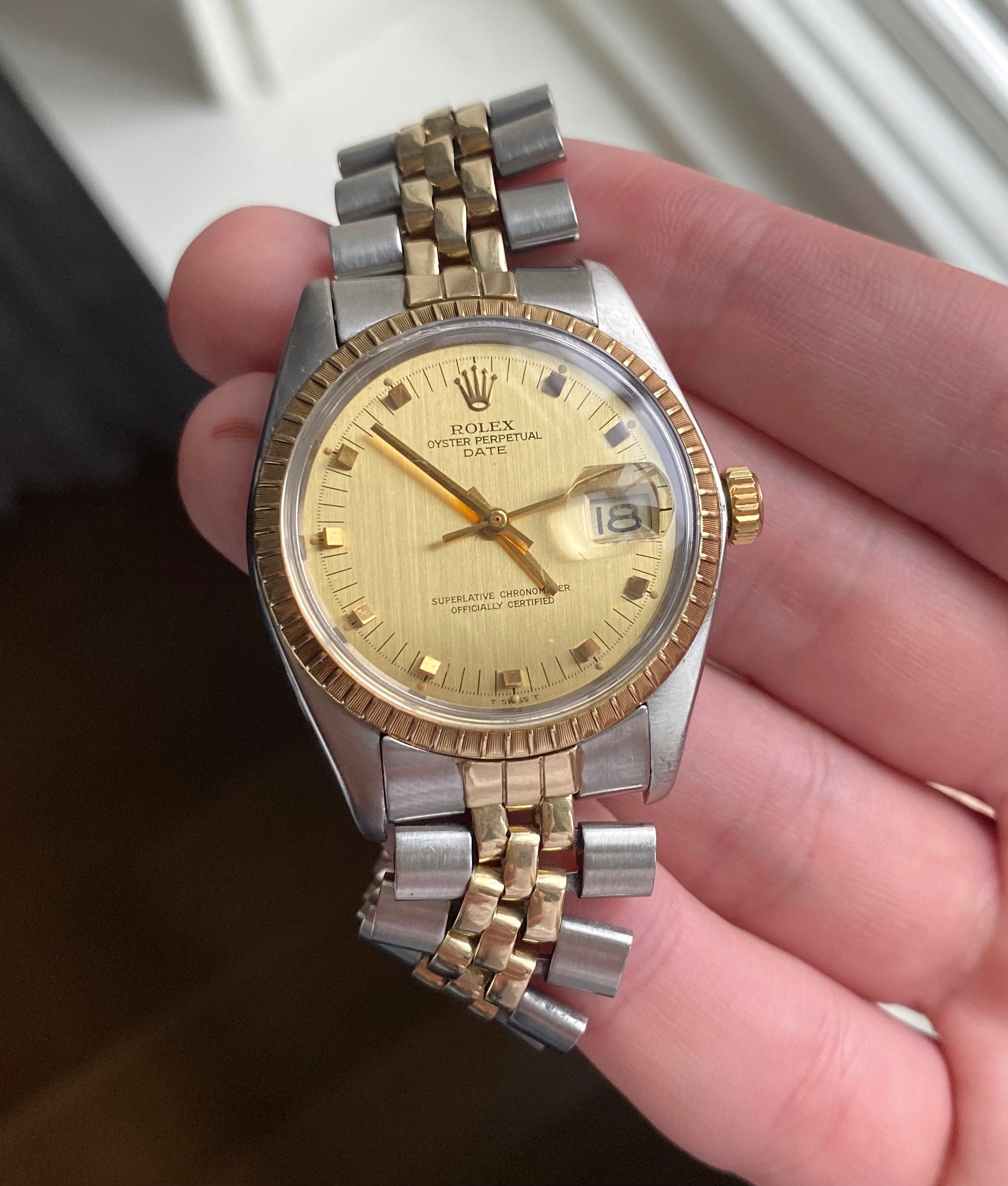 Rolex Oysterperpetual Date ref. 5500 — Two-tone Lemon Dial