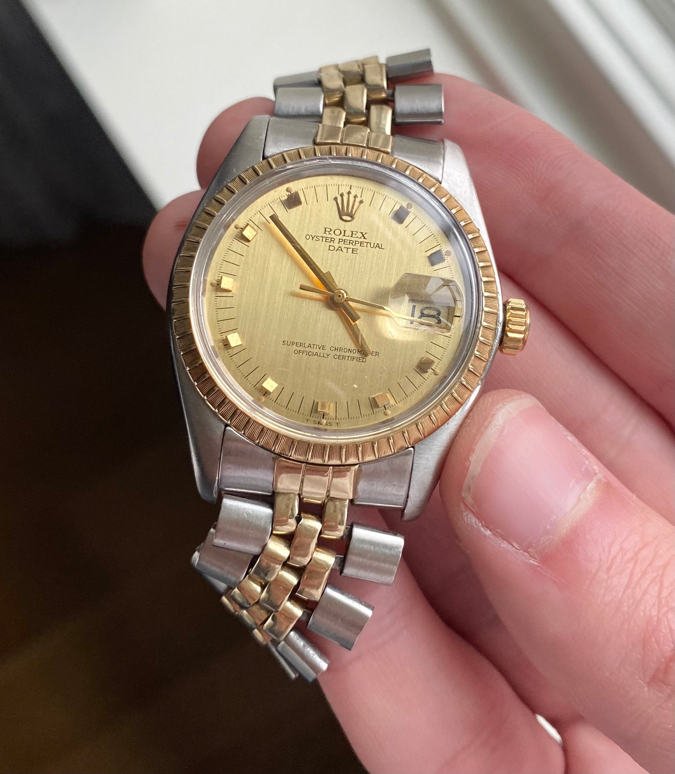 Rolex Oysterperpetual Date ref. 5500 — Two-tone Lemon Dial