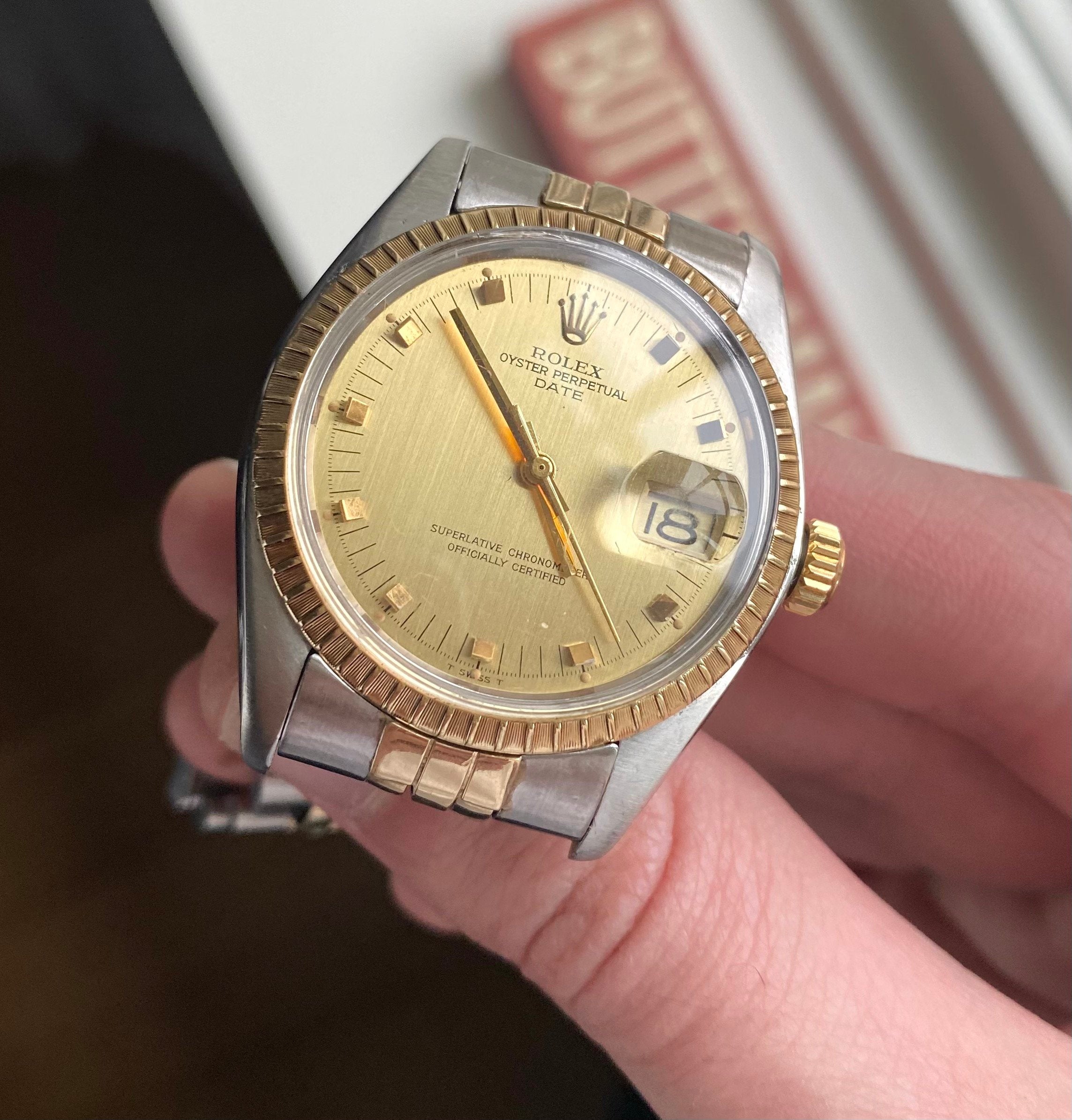 Rolex Oysterperpetual Date ref. 5500 — Two-tone Lemon Dial