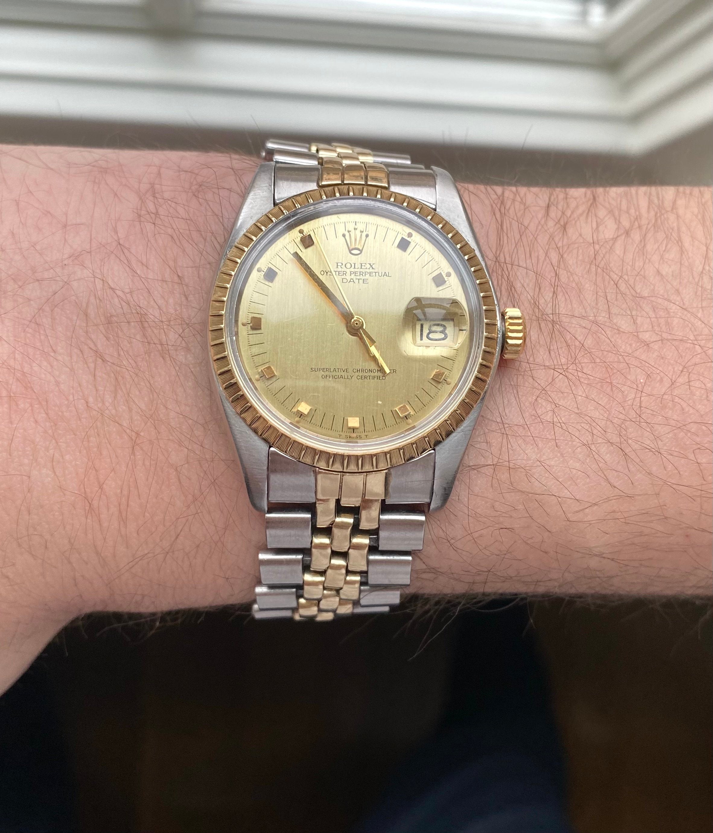 Rolex Oysterperpetual Date ref. 5500 — Two-tone Lemon Dial