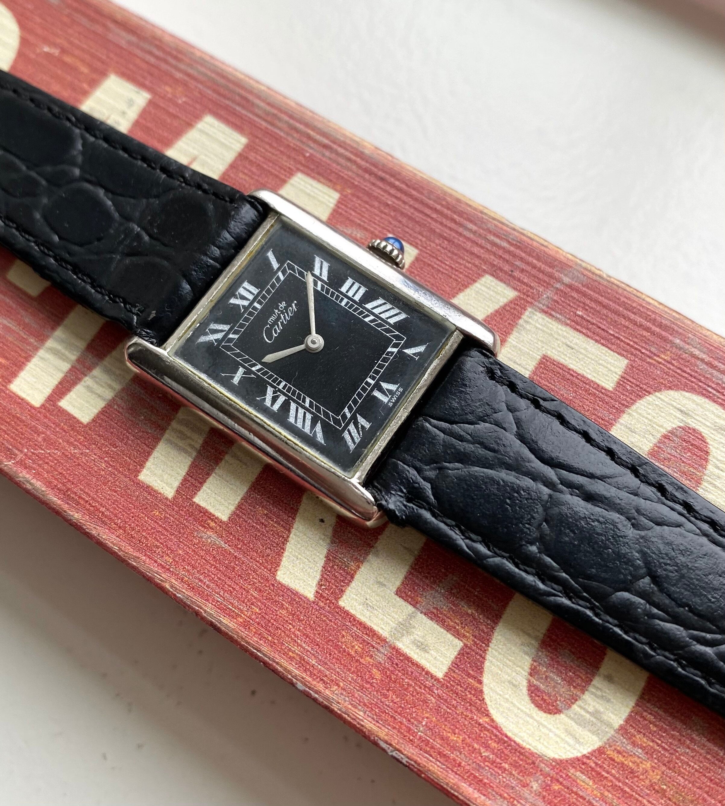 Must de Cartier Tank — Black Roman Numeral Dial