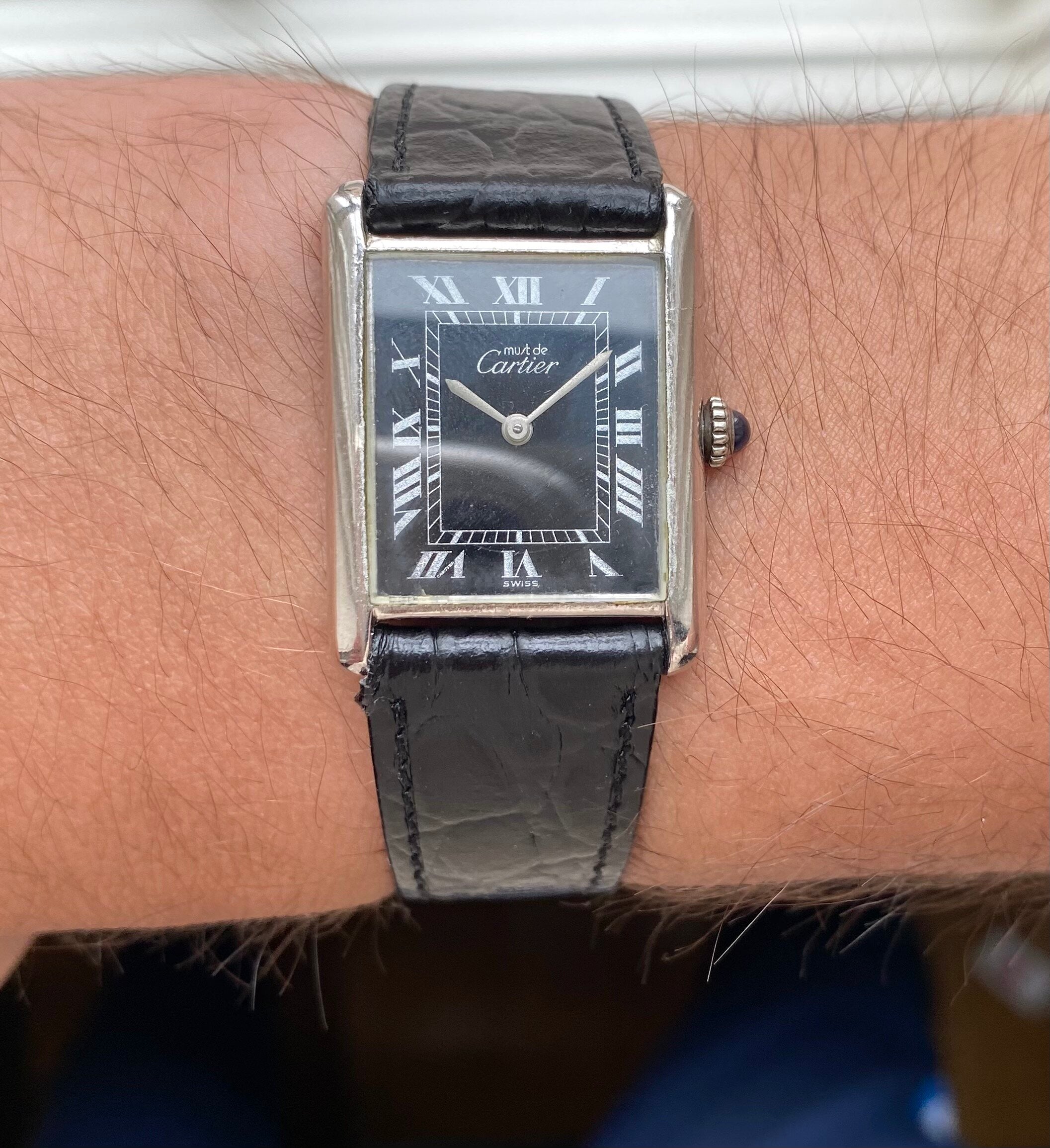 Must de Cartier Tank — Black Roman Numeral Dial