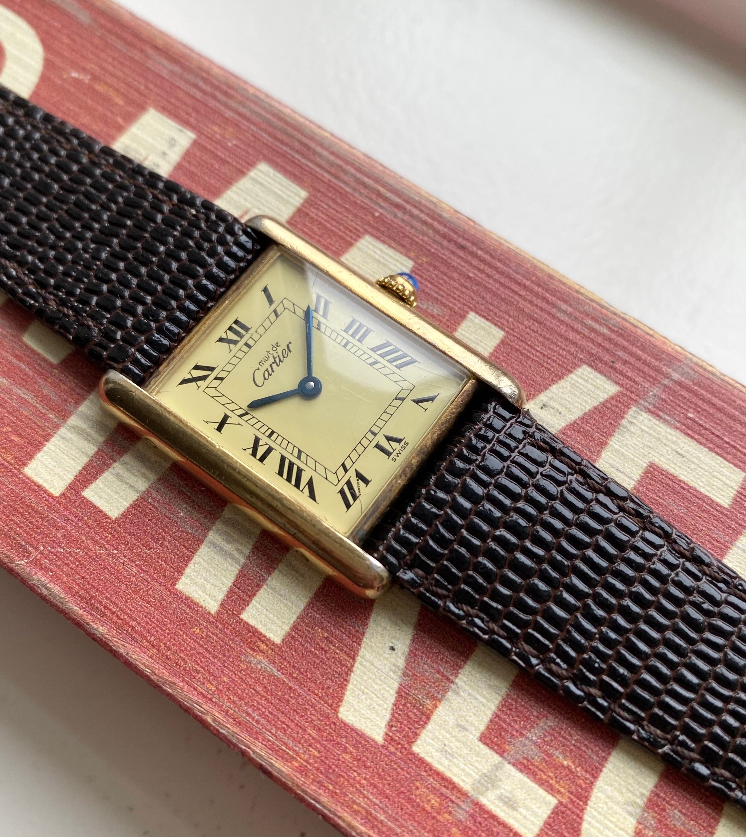 Must de Cartier Tank — Lemon Roman Numeral Dial