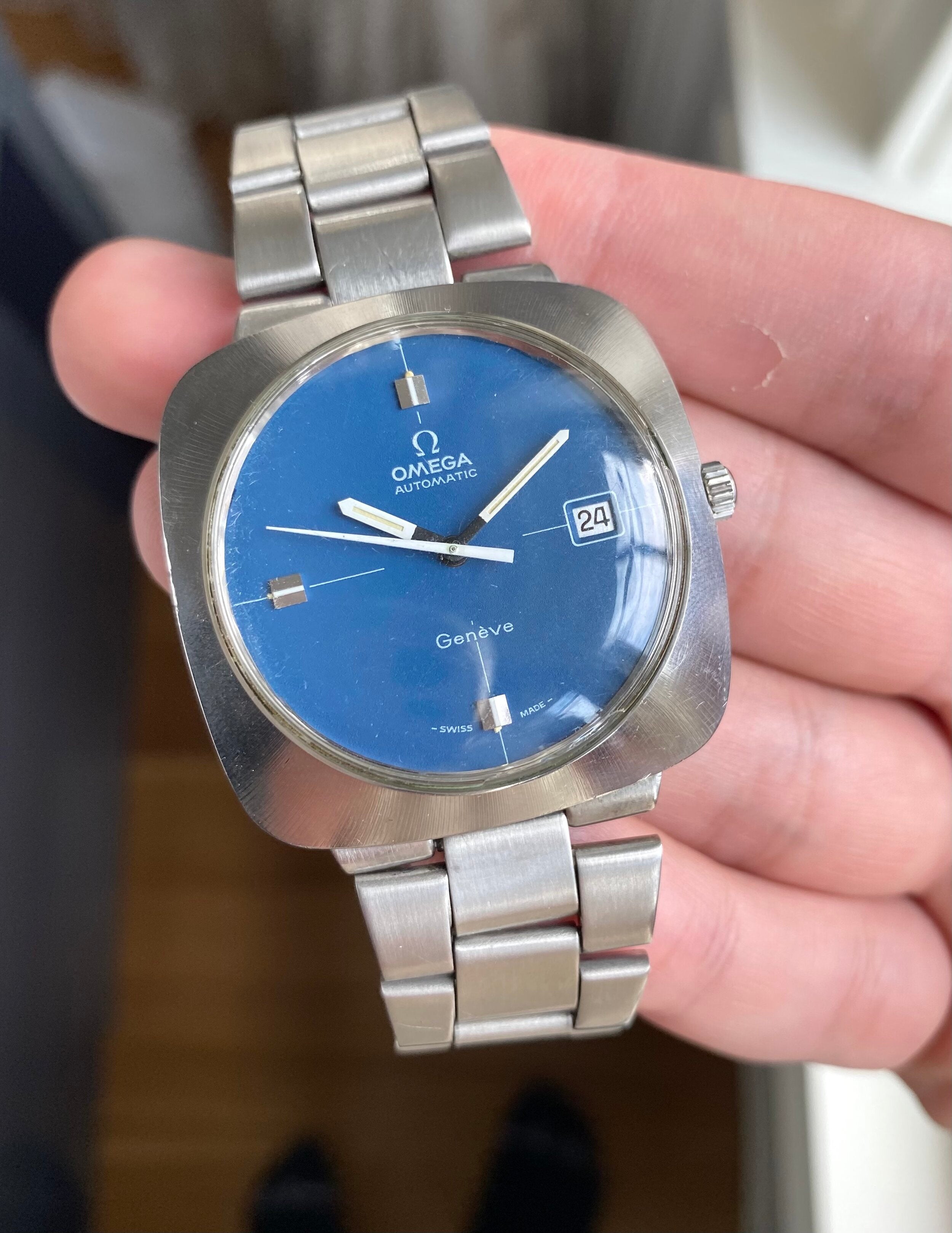 Omega Geneve — Matte Blue Dial