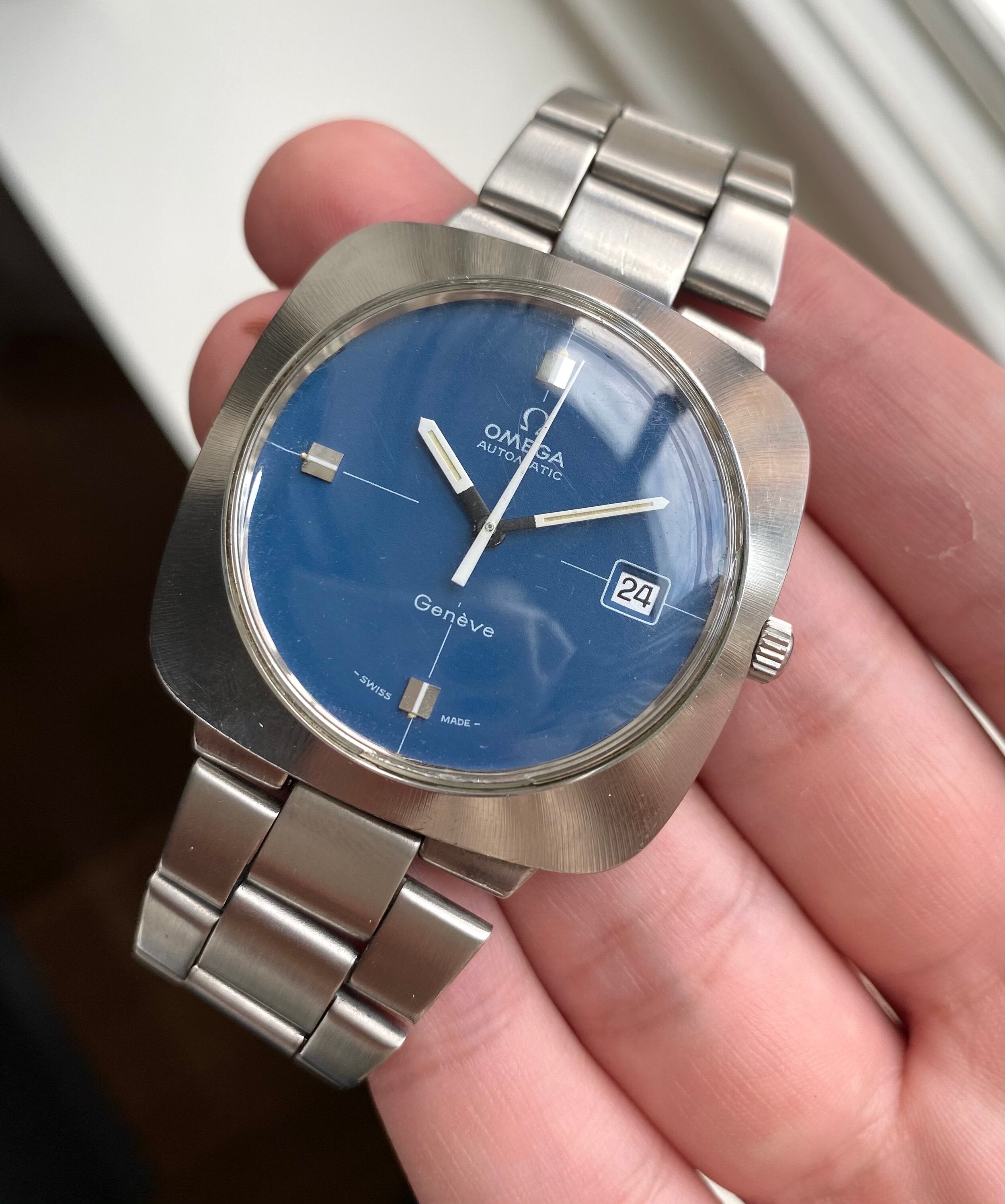 Omega Geneve — Matte Blue Dial