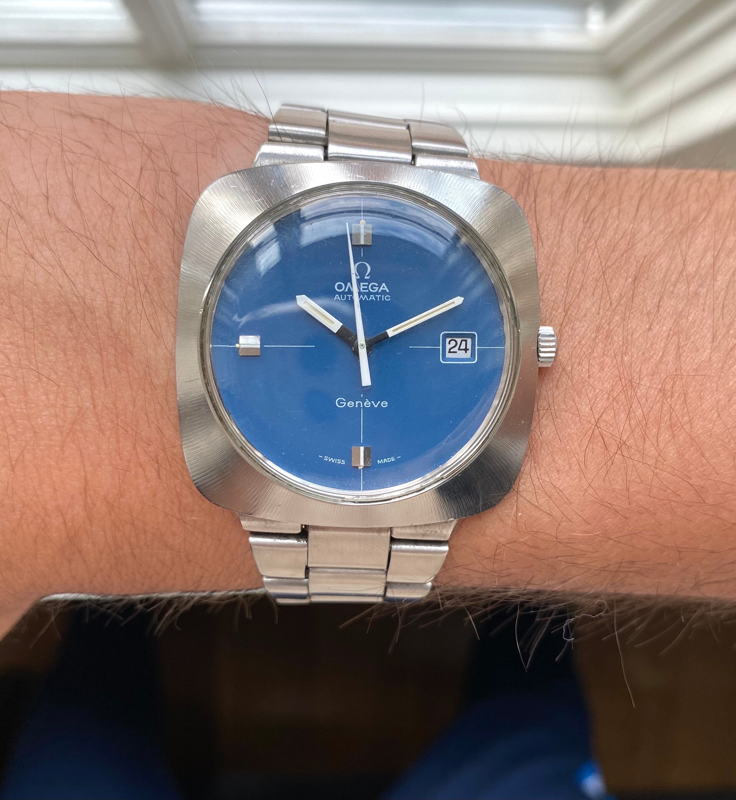 Omega Geneve — Matte Blue Dial