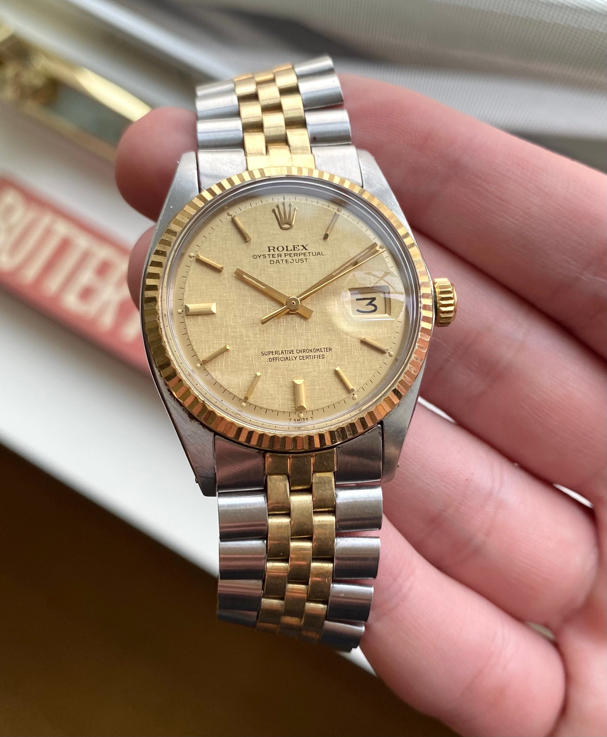 Rolex Datejust ref. 1601 — Champagne Linen Dial