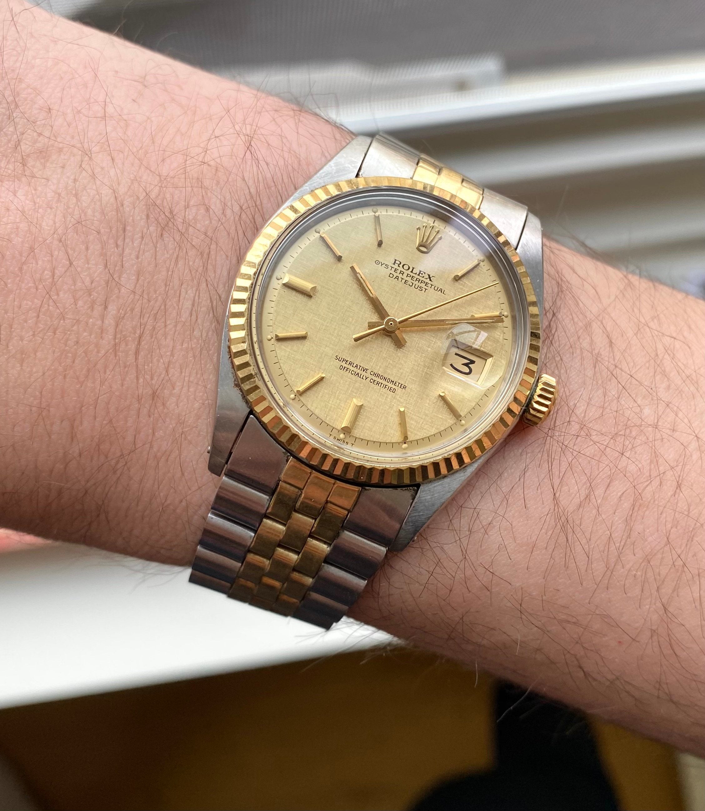 Rolex Datejust ref. 1601 — Champagne Linen Dial