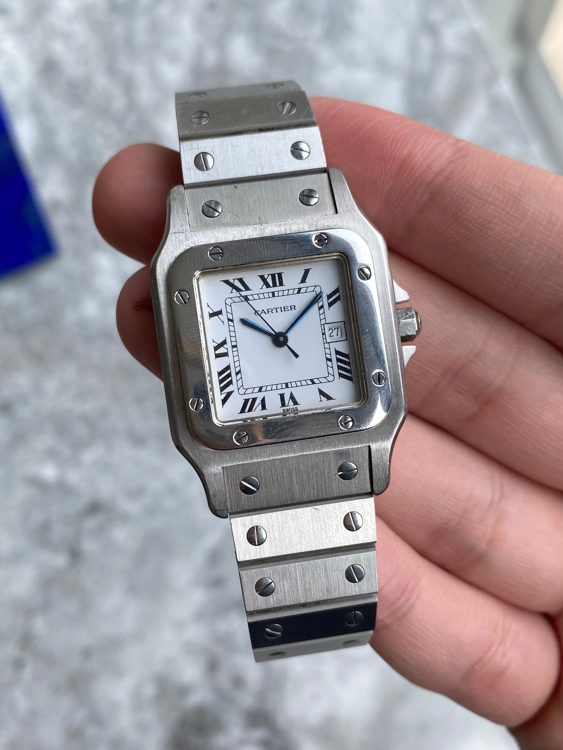 Cartier Santos 2960 - White Roman Numerals.